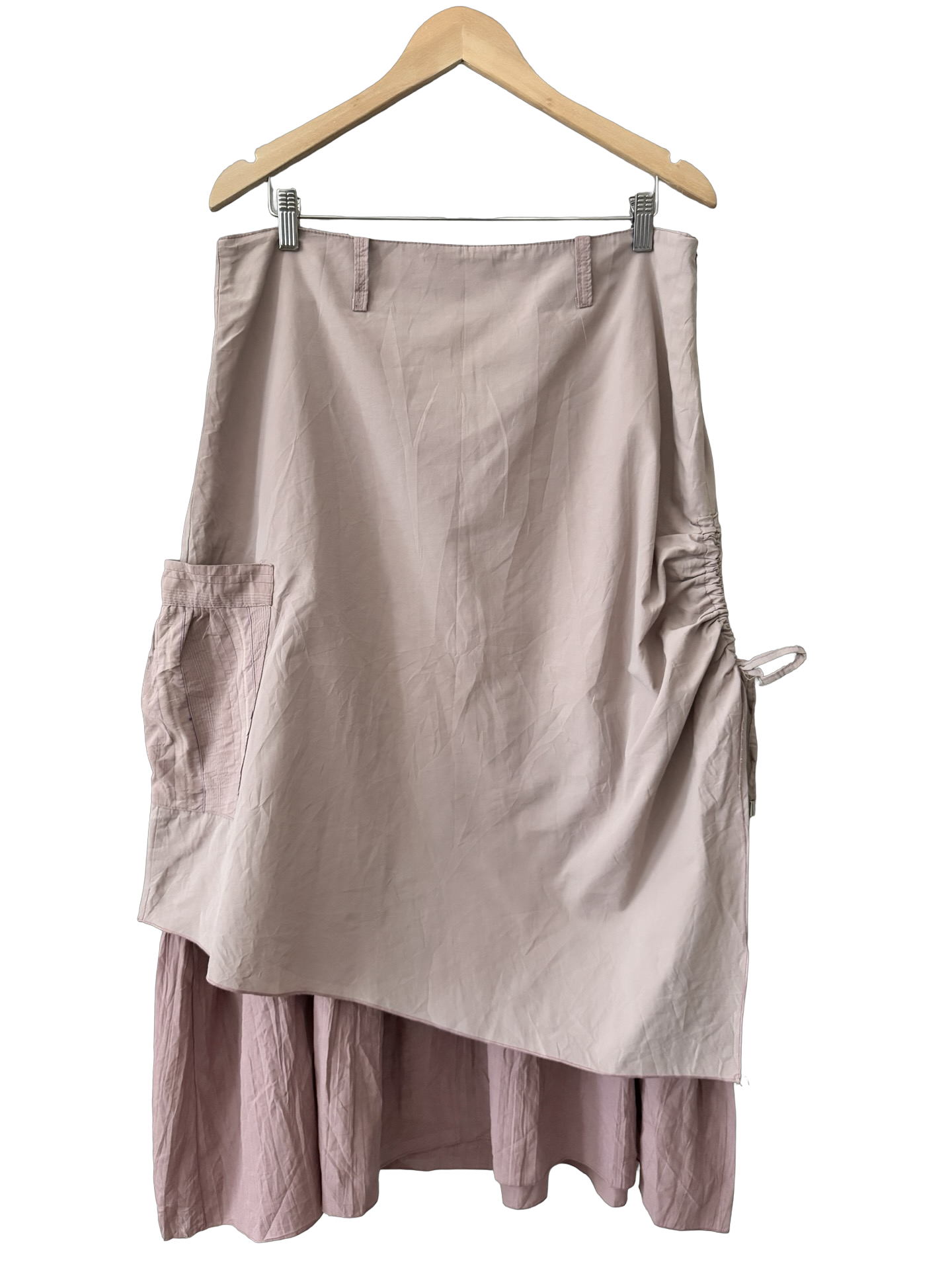 Vintage 90s European Dusty Rose Utility Midi Skirt (M-L)