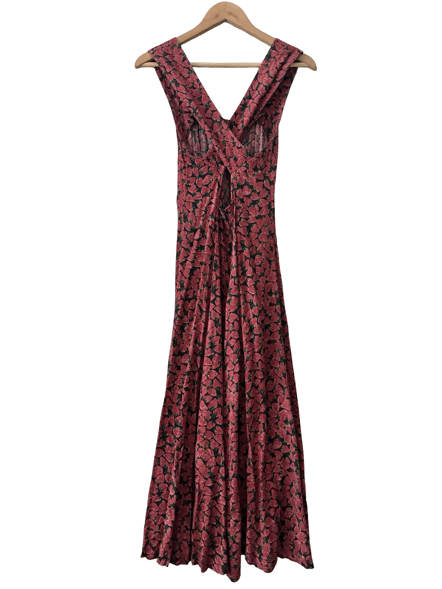 Vintage 90s Strawberry Fields Cross-Back Midi Dress (S)