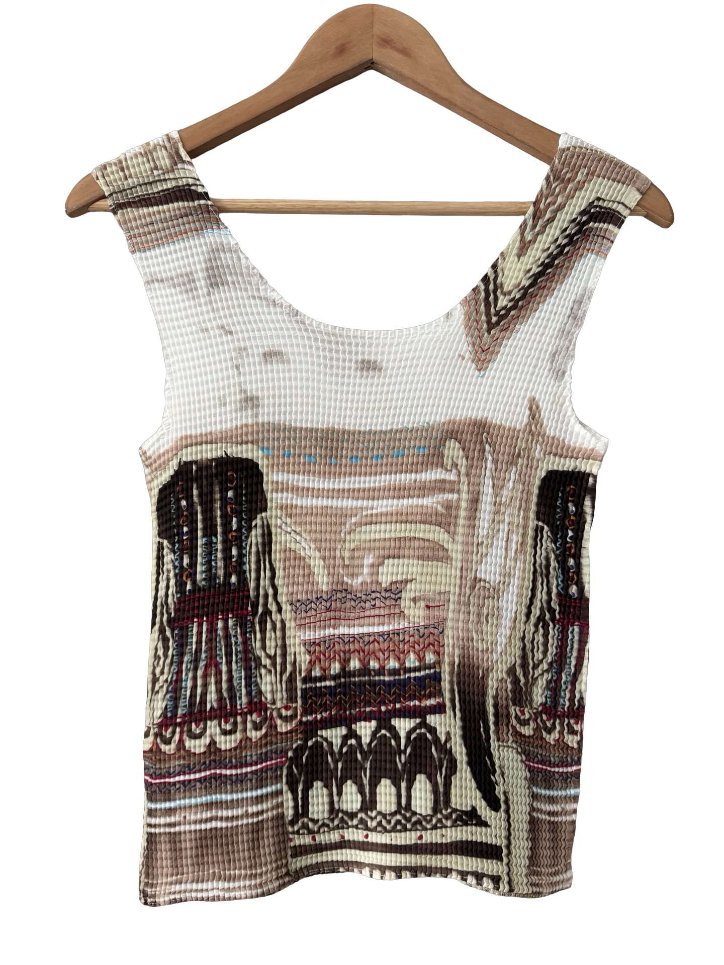 Vintage Y2K Indie Textured Stretch Tank (M)