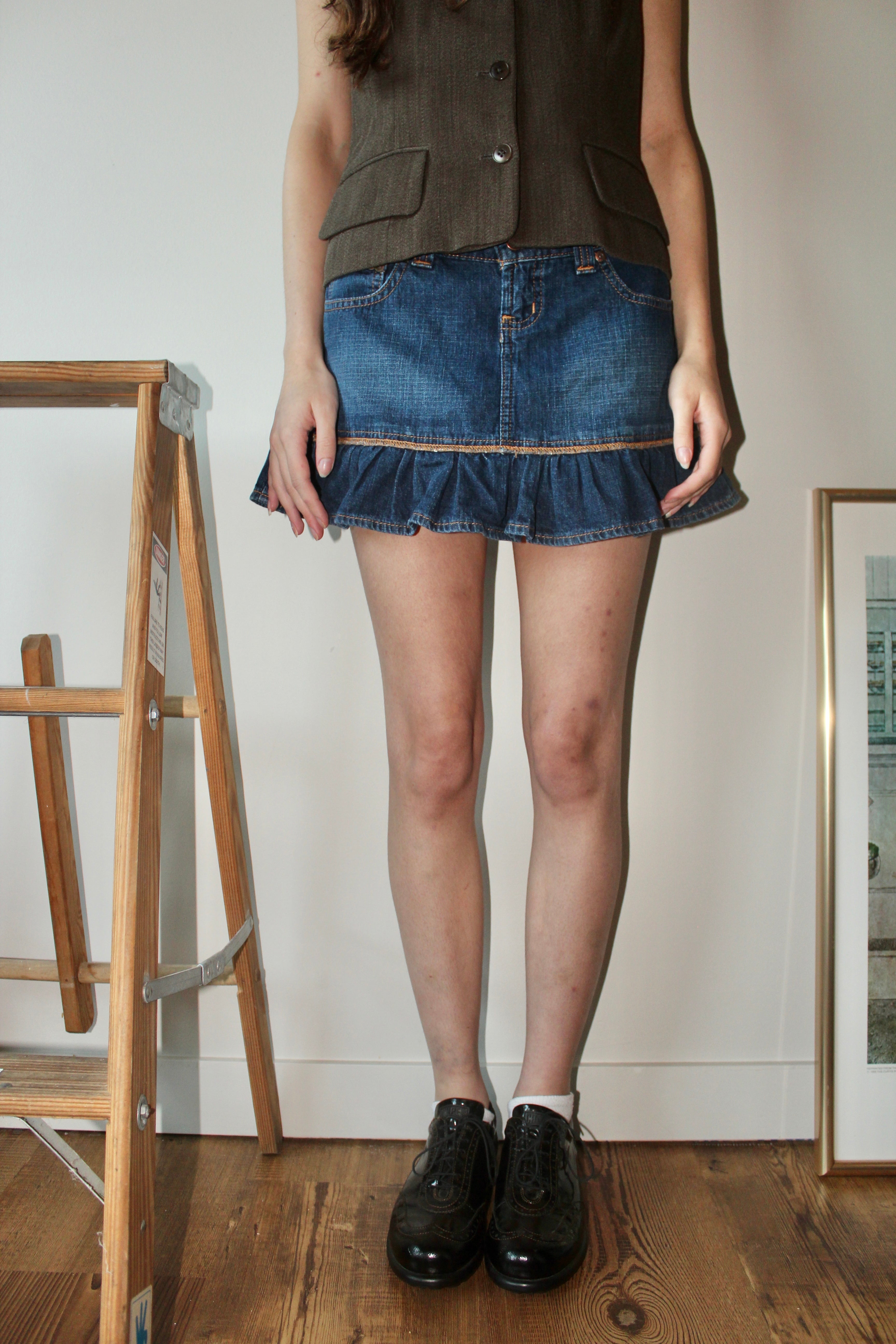 Vintage 90s Frilled Midi Skirt (M)