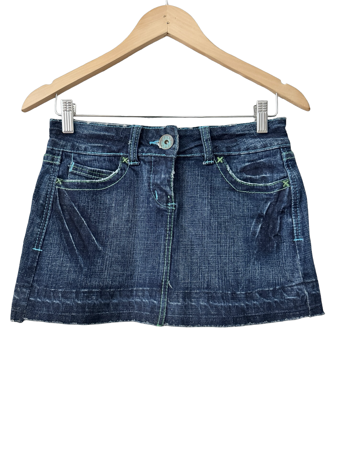 Vintage Y2K Electric Denim Mini (XS/S)