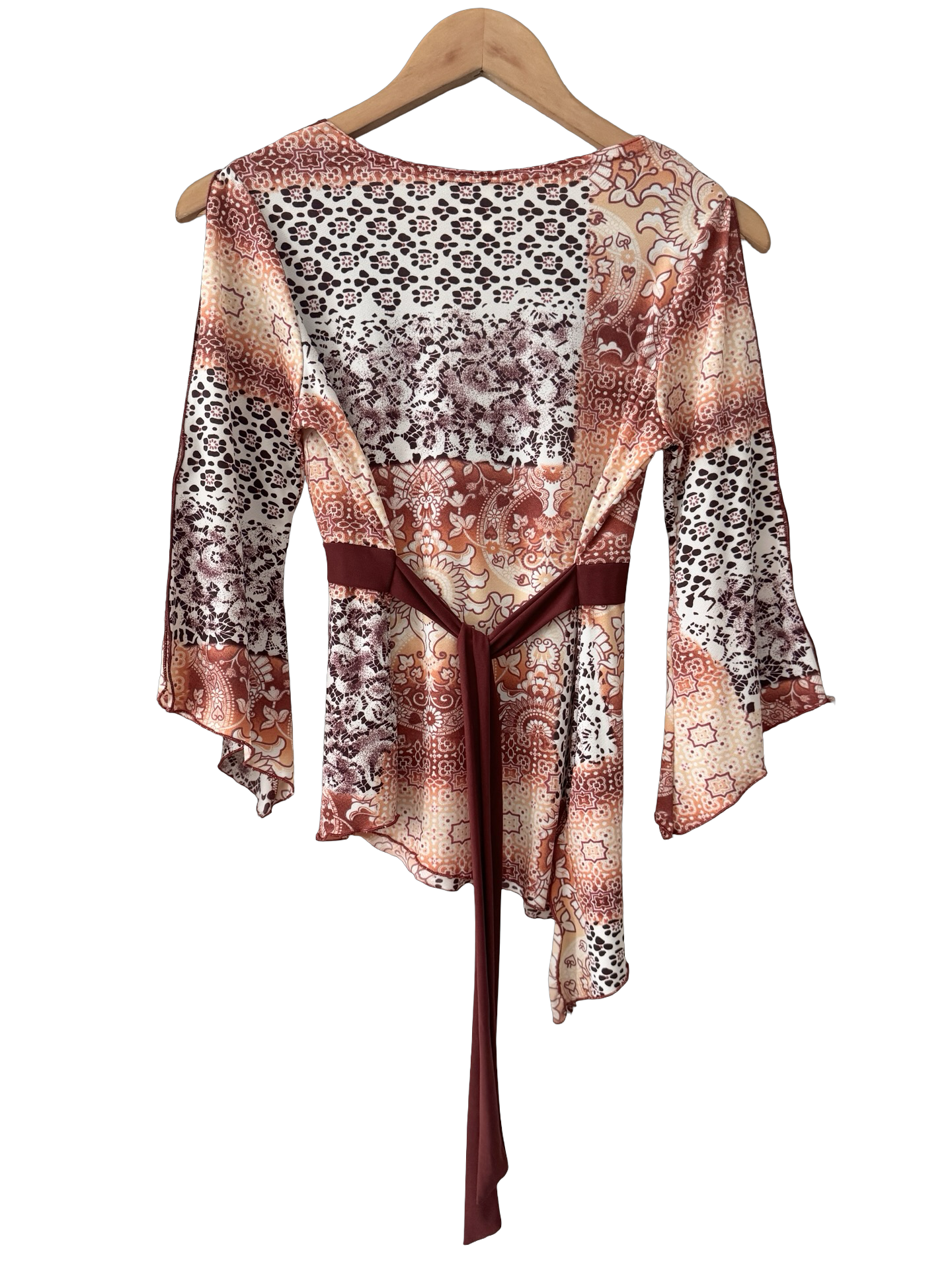 Vintage 90s Can't Miss Patchwork Asymmetrical Wrap Top (M/L)