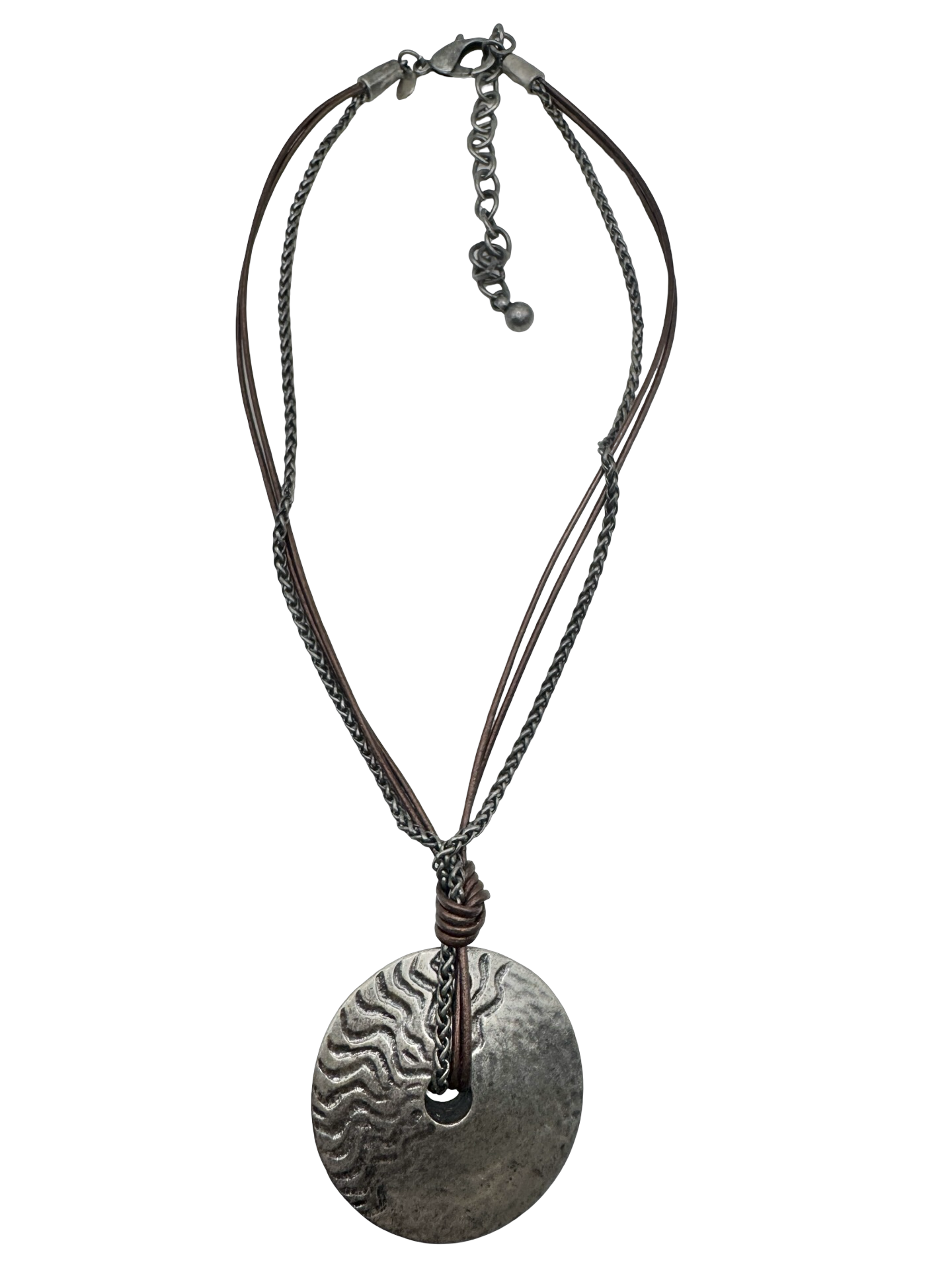 Vintage 90s Desert Moon Disc Pendant Necklace