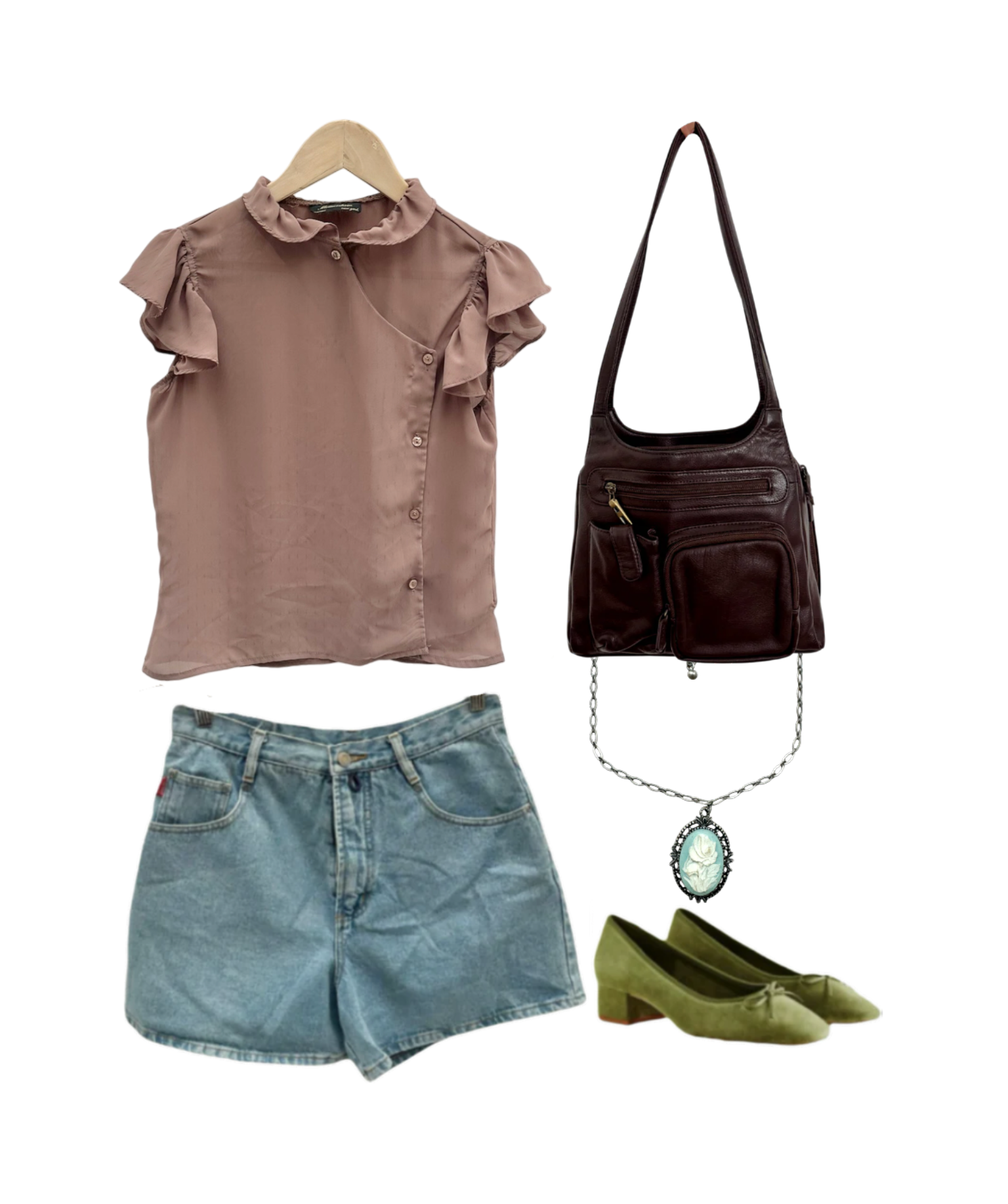 Vintage 90s Ruffled Asymmetrical Blouse (S/M)