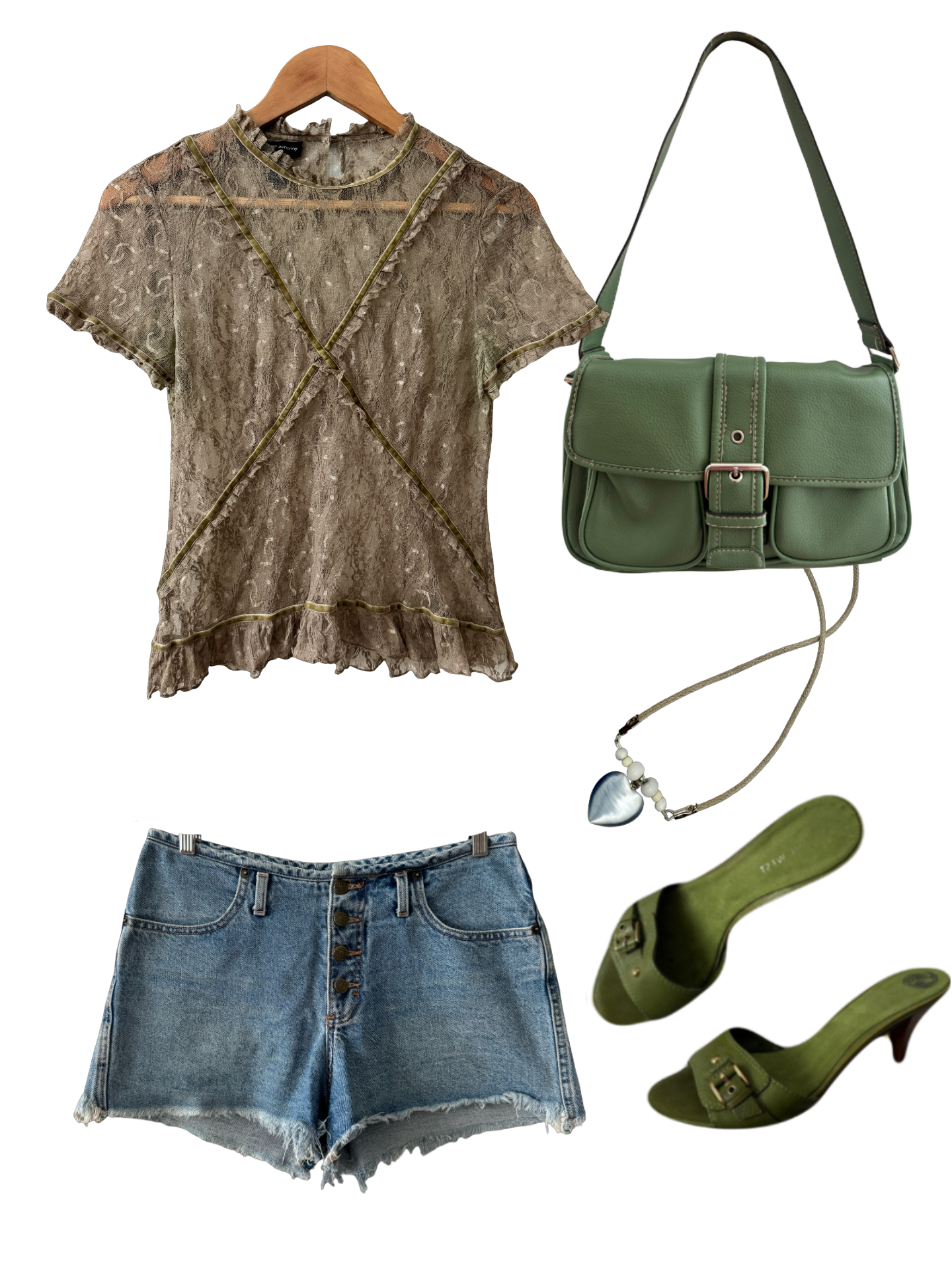 Vintage Y2K Woodland Lace Fairy Top (M)