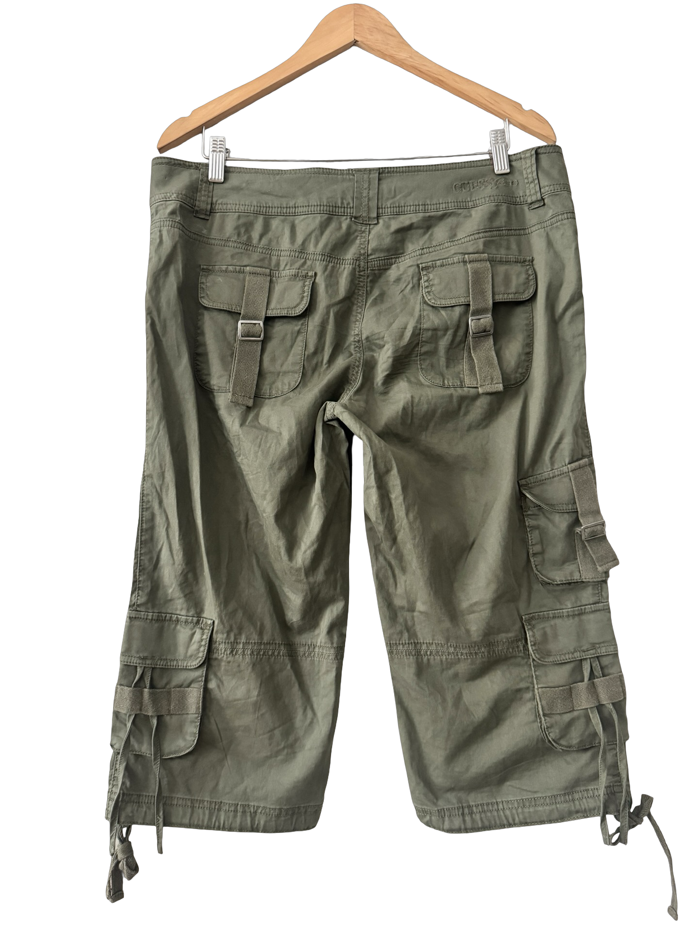 Vintage Y2K Olive GUESS Capris (M/L)