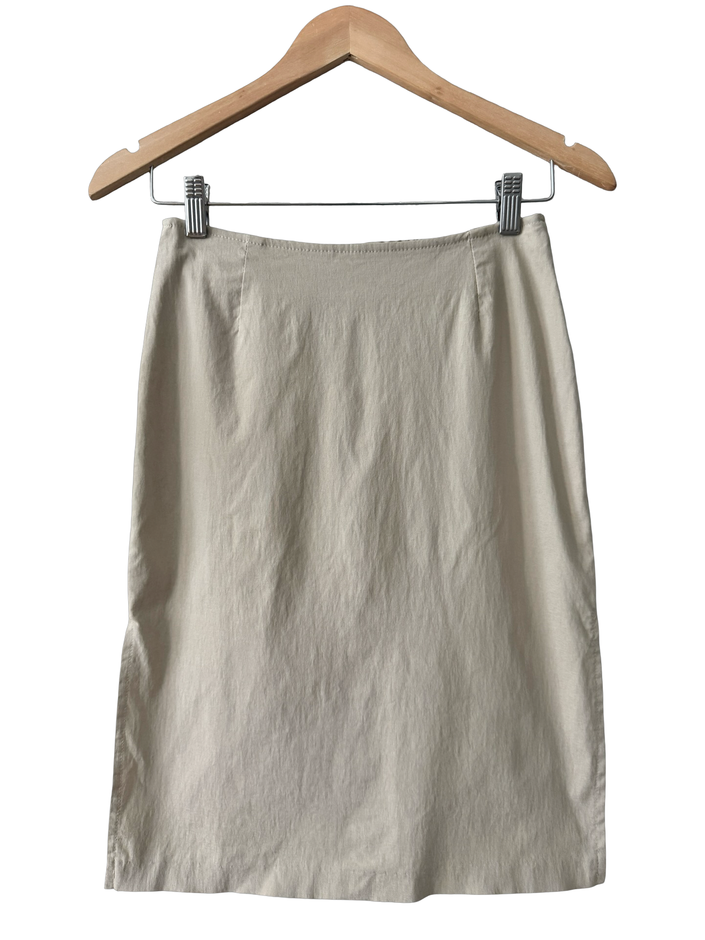 Vintage Y2K Pandora Oatmeal Stretch Midi Skirt (XS/S)