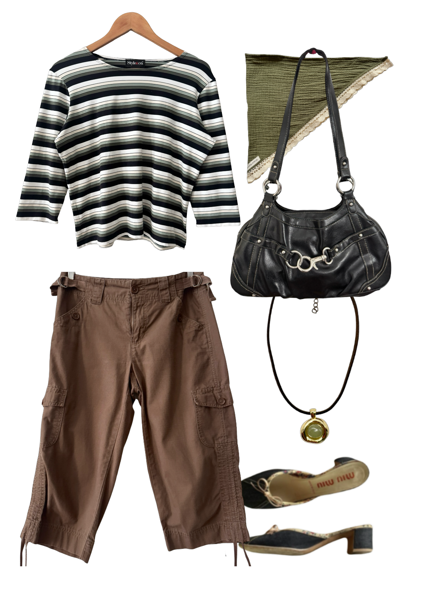Vintage Y2K Retro Stripe Stretch Top (XL)