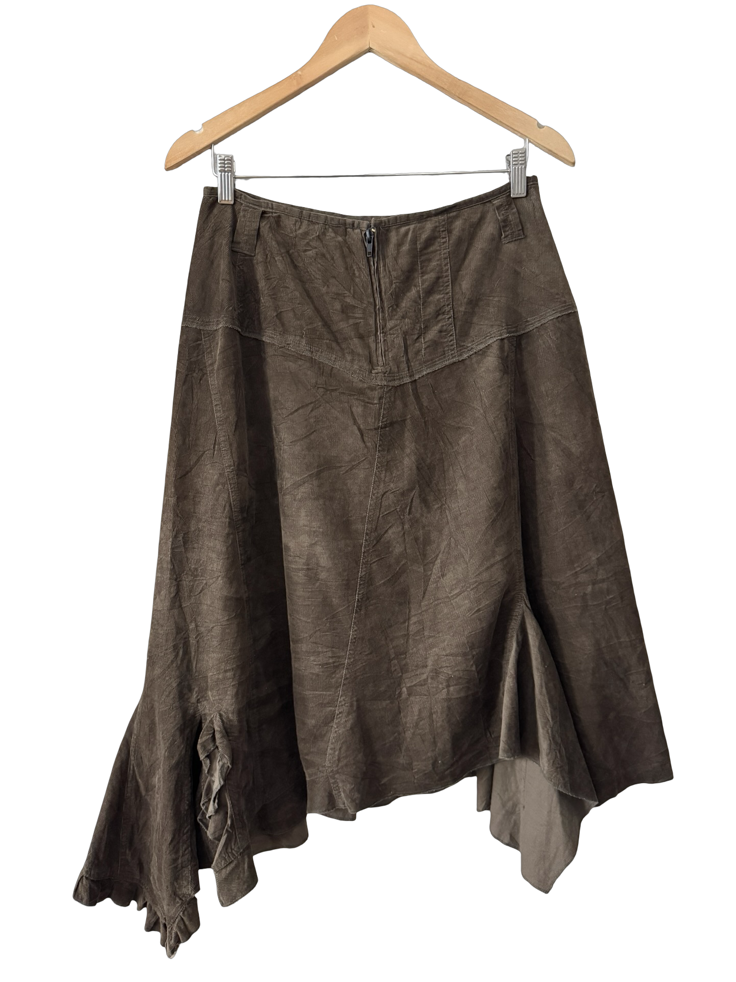 Vintage Y2K European Cocoa Cascade Skirt (S/M)
