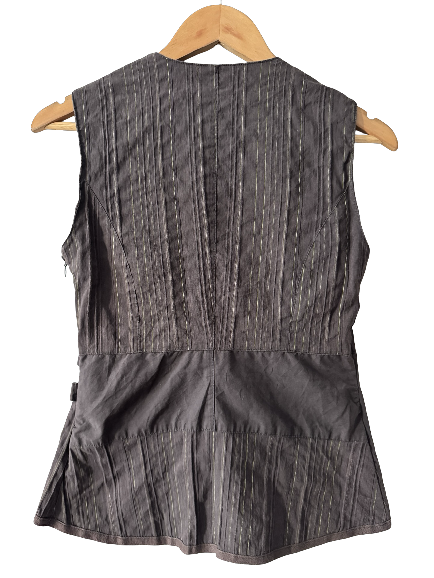 Vintage Y2K French Left Bank Pinstripe Buckle Vest (S/M)