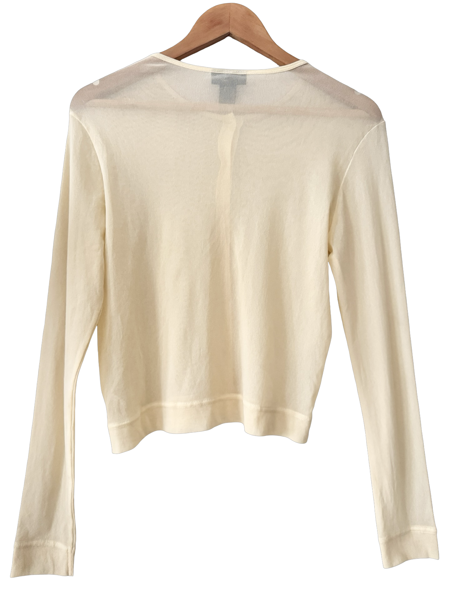 Vintage Y2K Buttercream Sheer Cardigan (M)