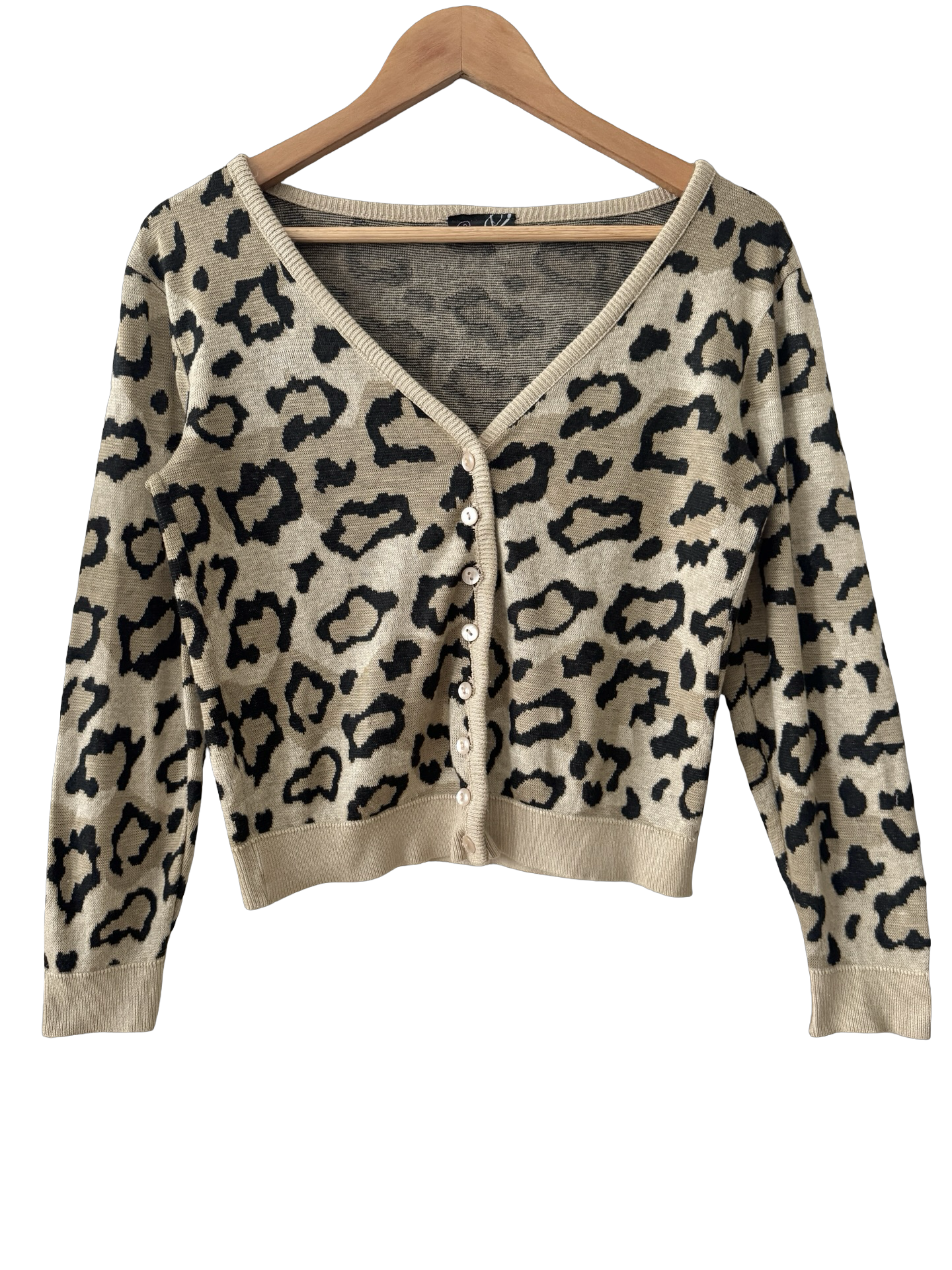 Vintage Y2K Cheetah Kiss Cardigan (M)