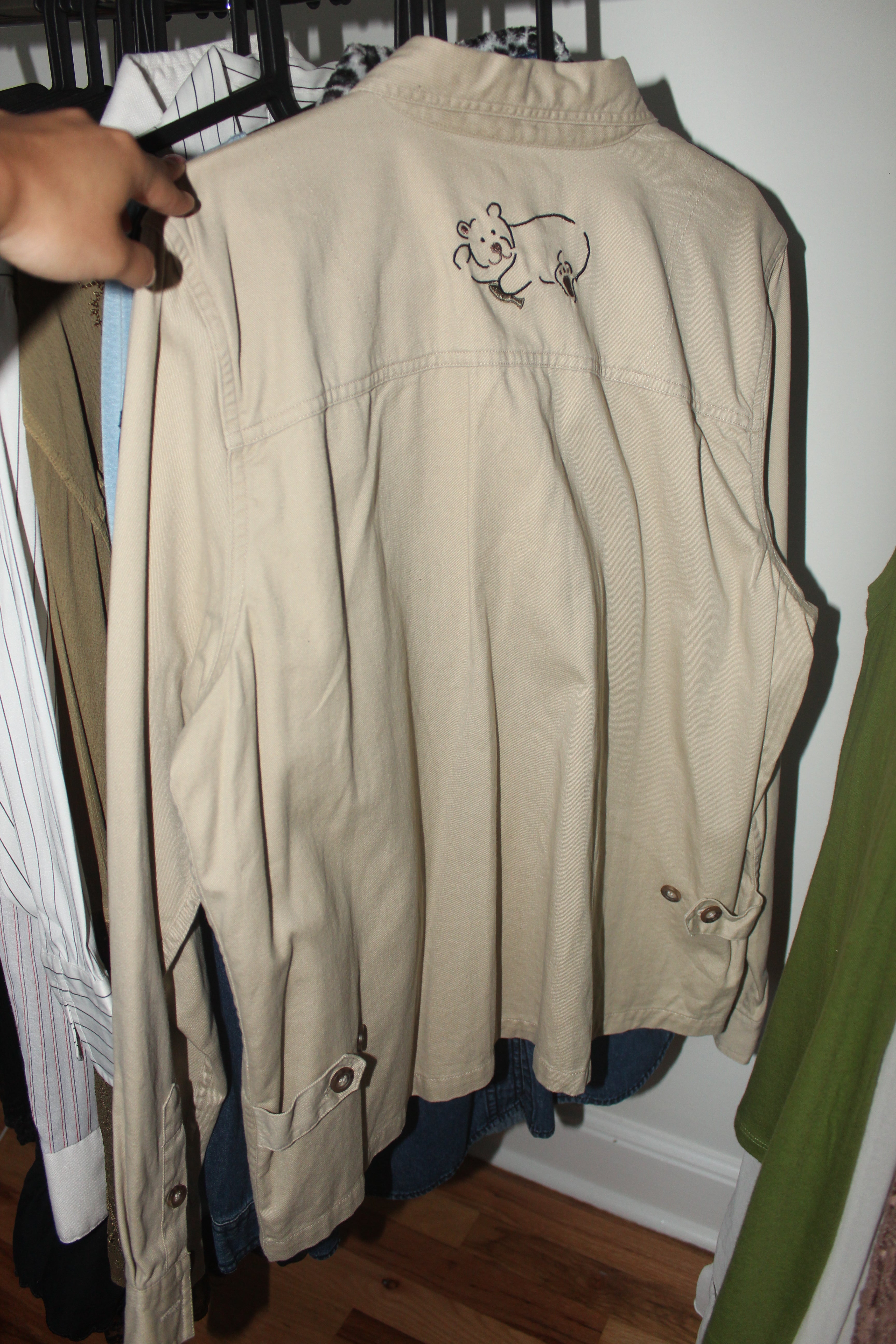 Vintage 90s Baby Bear Embroidered Shacket (L)