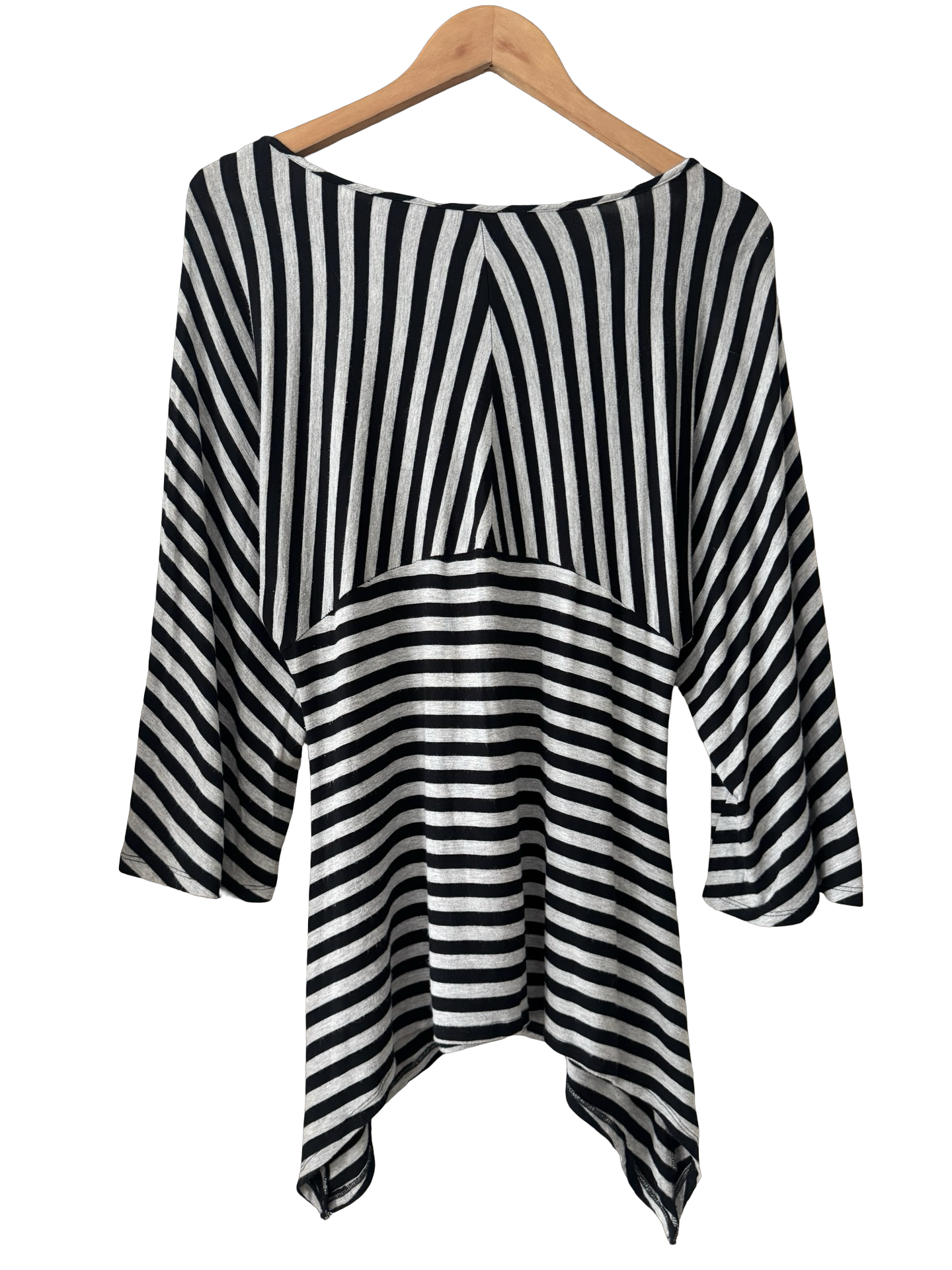 Vintage Y2K Parisian Stripe Bell Sleeve Top (M)
