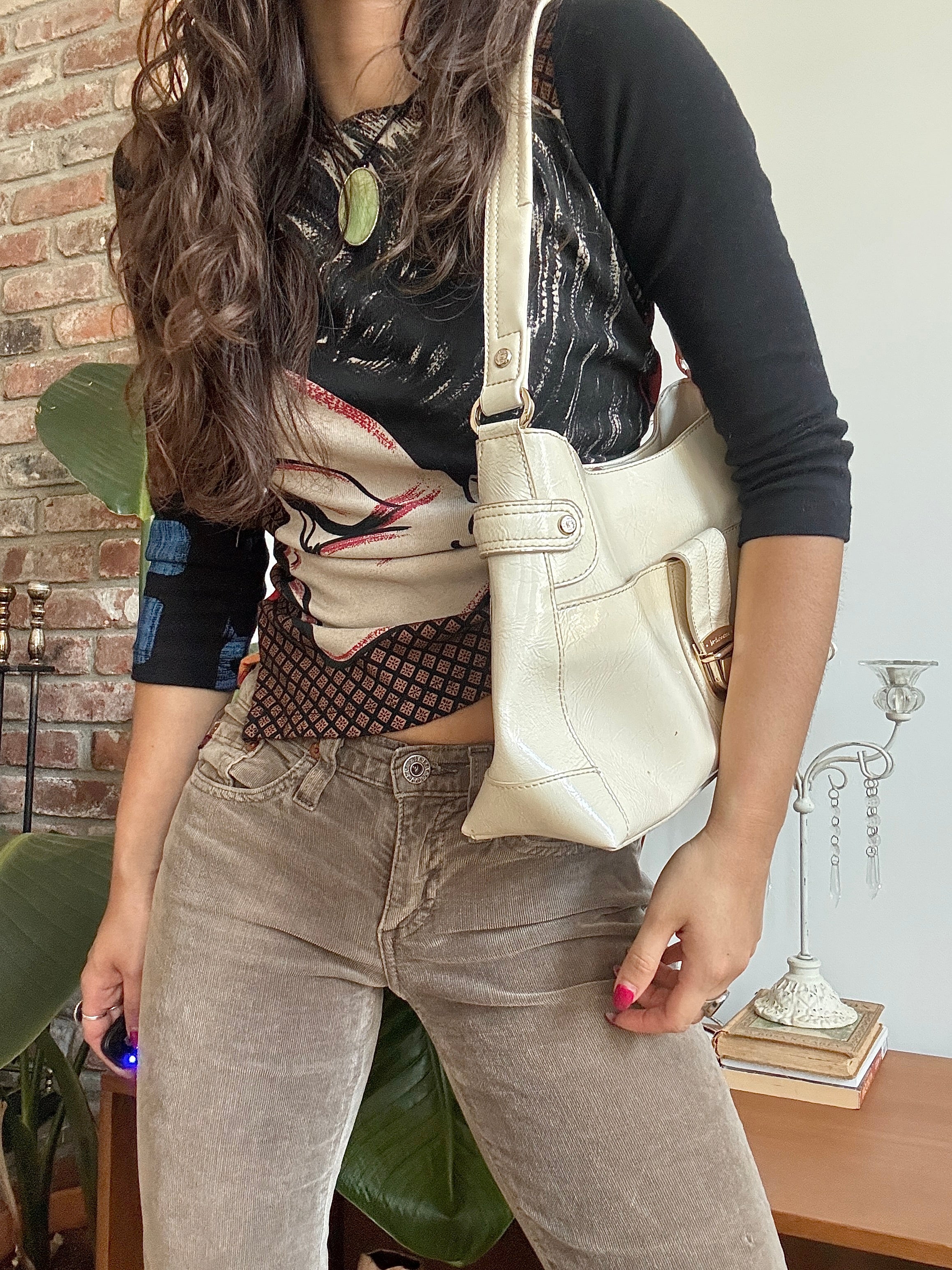 Vintage Y2K Liz Claiborne Vanilla Patent Bag