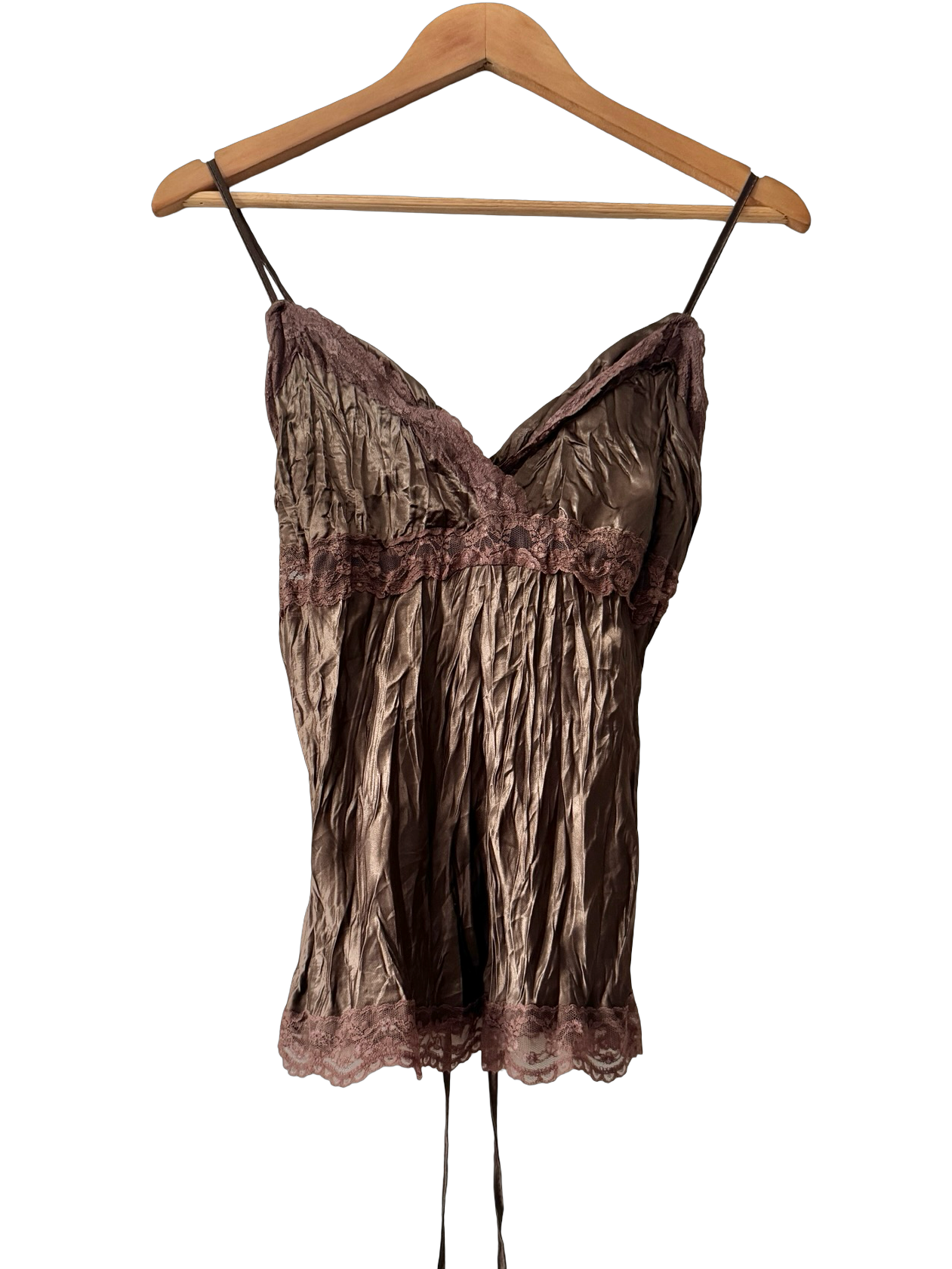 Vintage Y2K Italian Chocolate Truffle Tie Top (S)