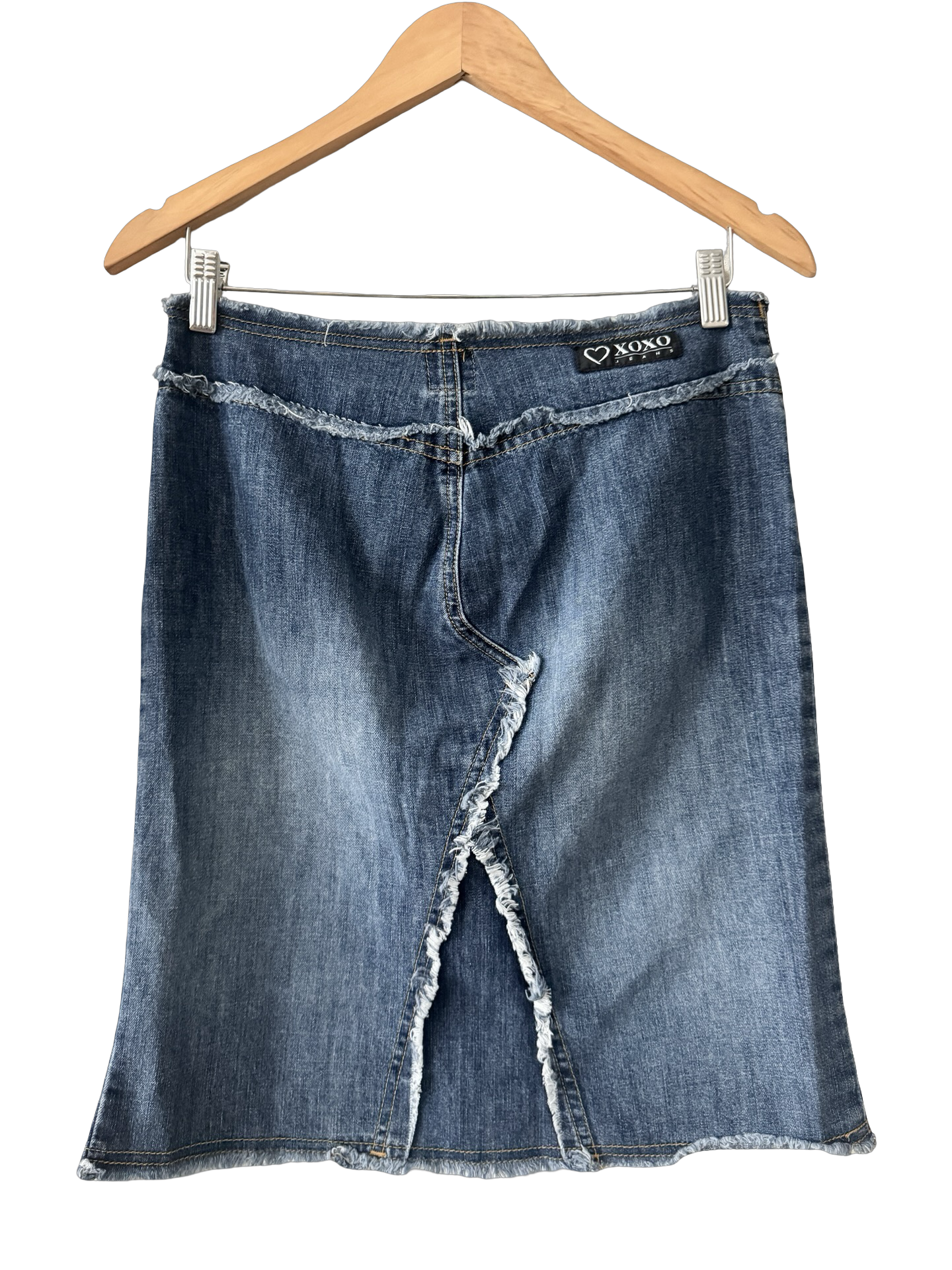 Vintage Y2K XOXO Heartbreaker Denim Skirt (S)