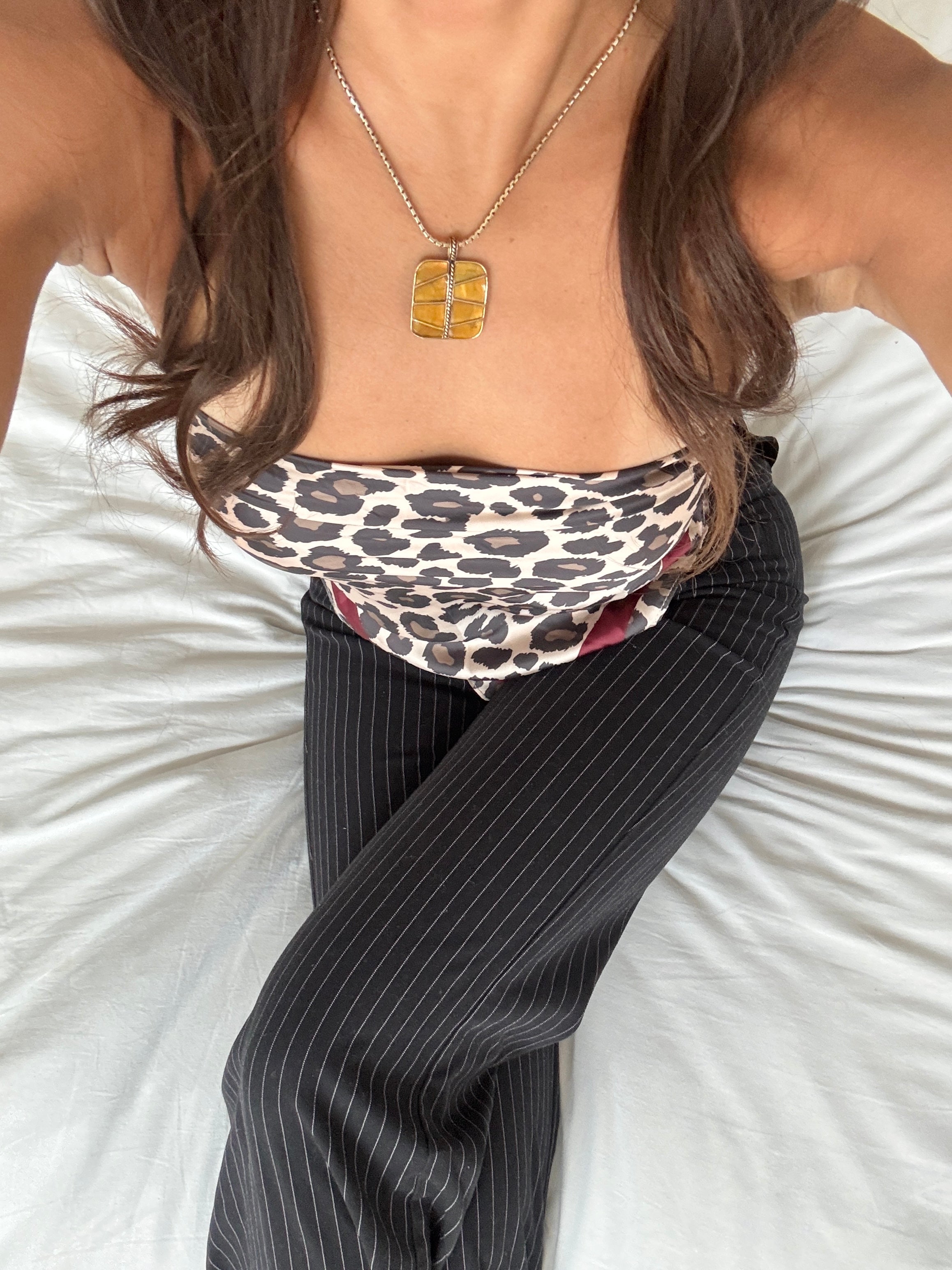 Vintage Honey Glass Pendant Necklace