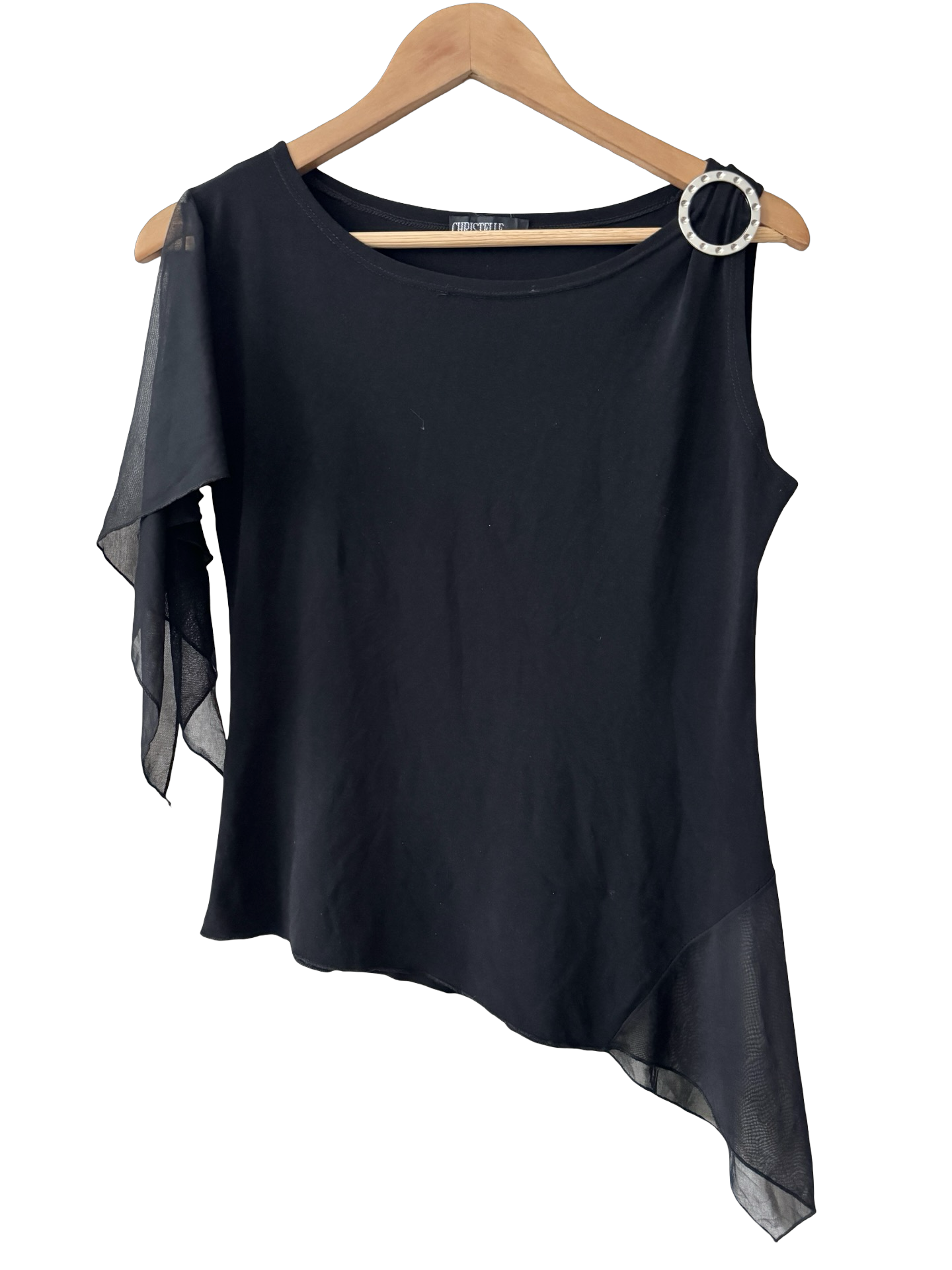Vintage Y2K Parisian Midnight Asymmetrical Buckle Top (L)