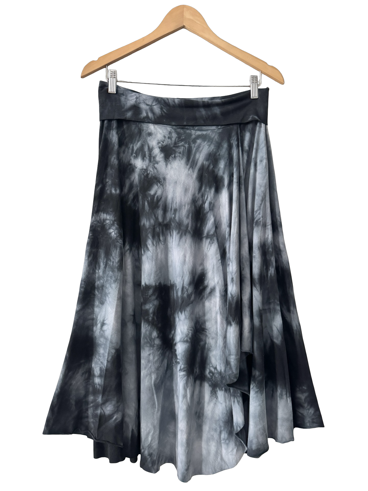 Vintage Y2K Smoke Signal Tie-Dye Midi Skirt (Medium)