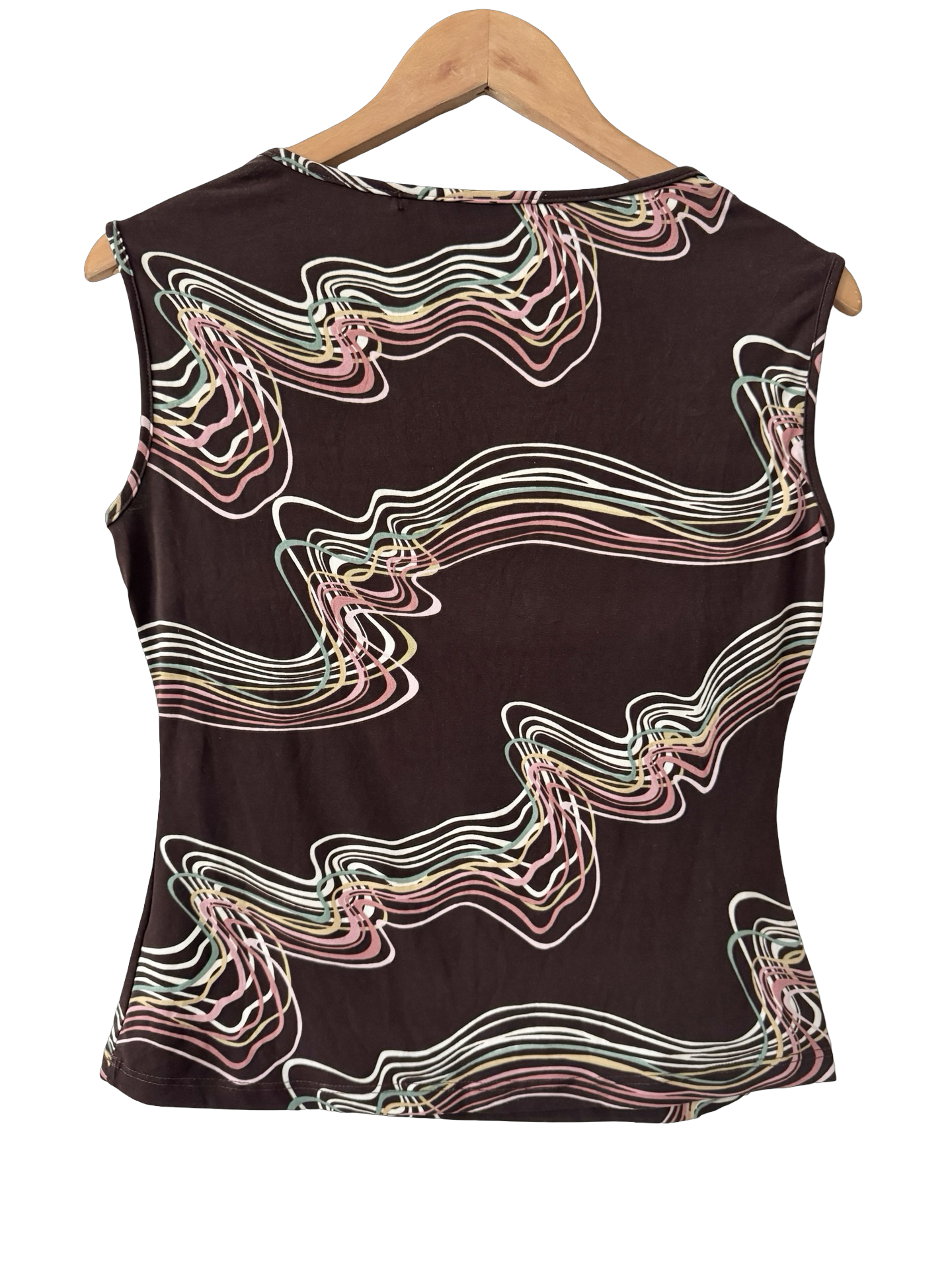 Vintage Y2K Chocolate Swirl Psychedelic Twist Top (M/L)