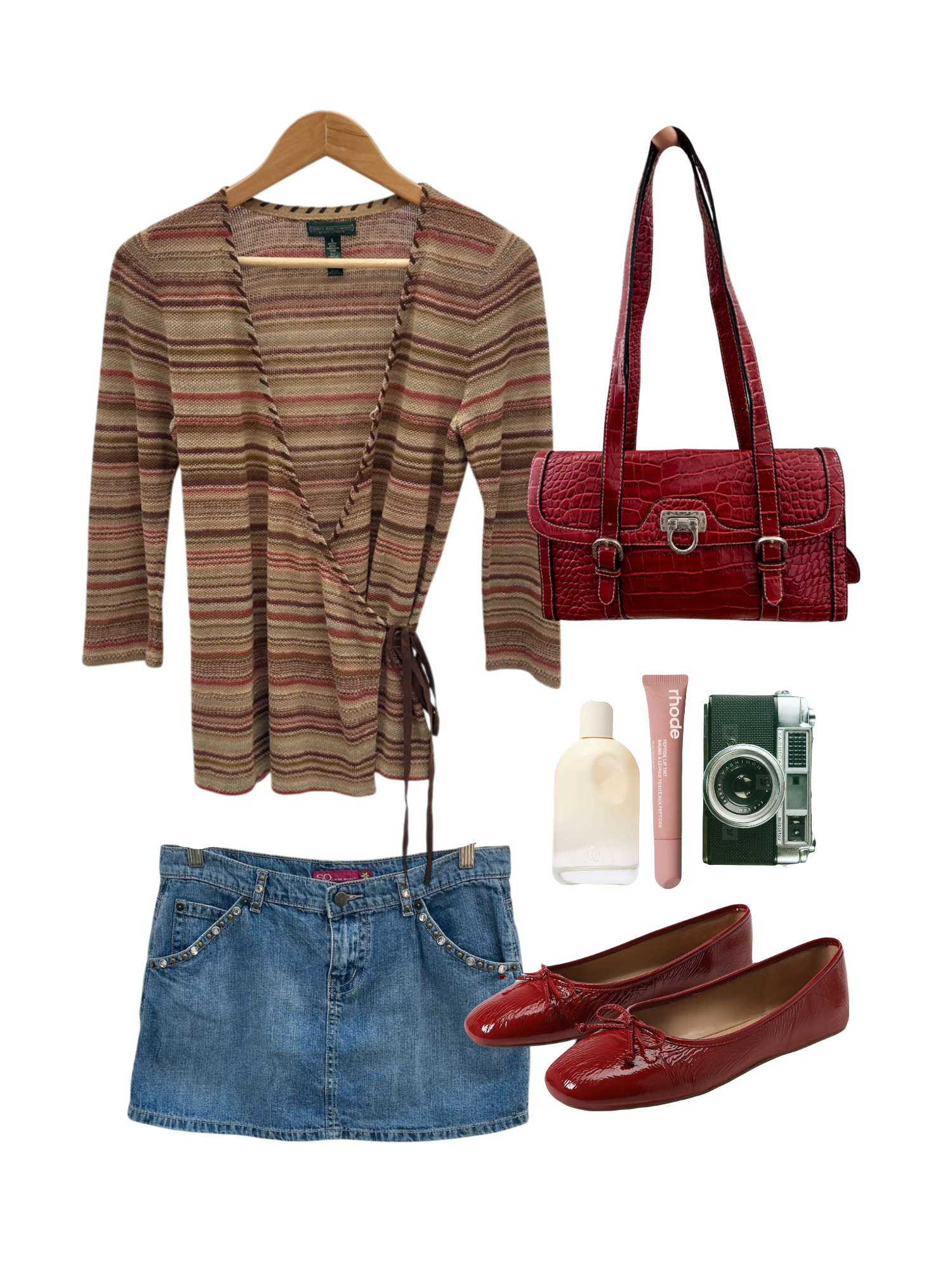 Vintage 90s Boho Striped Wrap Knit Top (S)