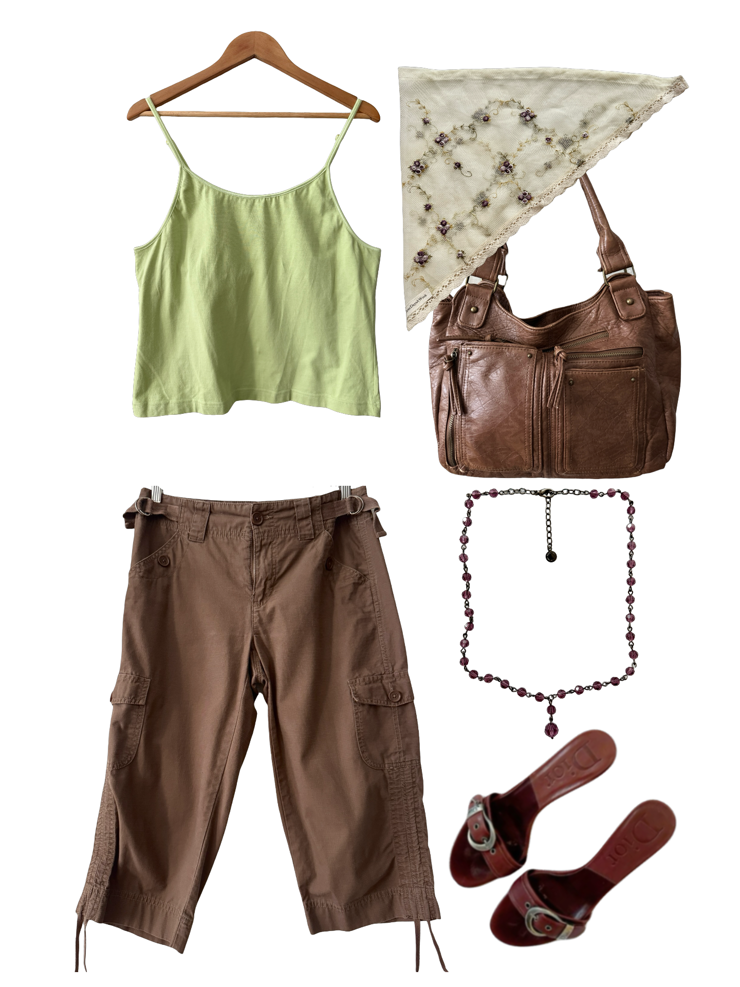 Vintage Y2K Chelsea Studio Avocado Cami (L/XL)