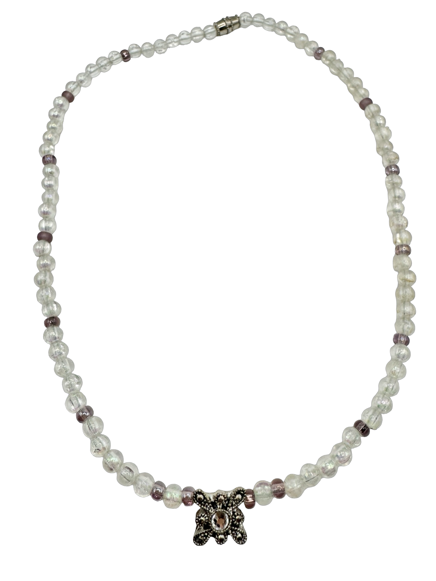 Vintage 90s Sugar Plum Butterfly Beaded Necklace