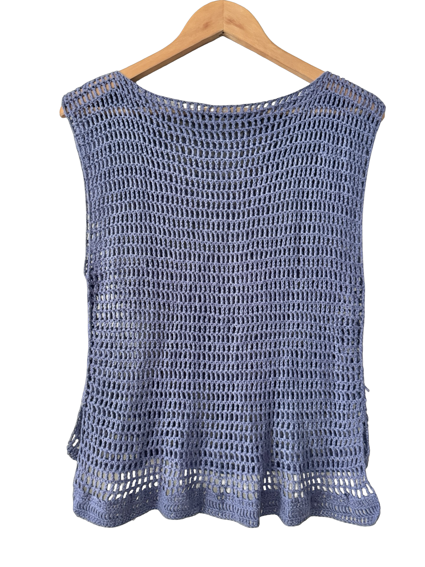Vintage Handmade Indigo Crochet Tank (M)