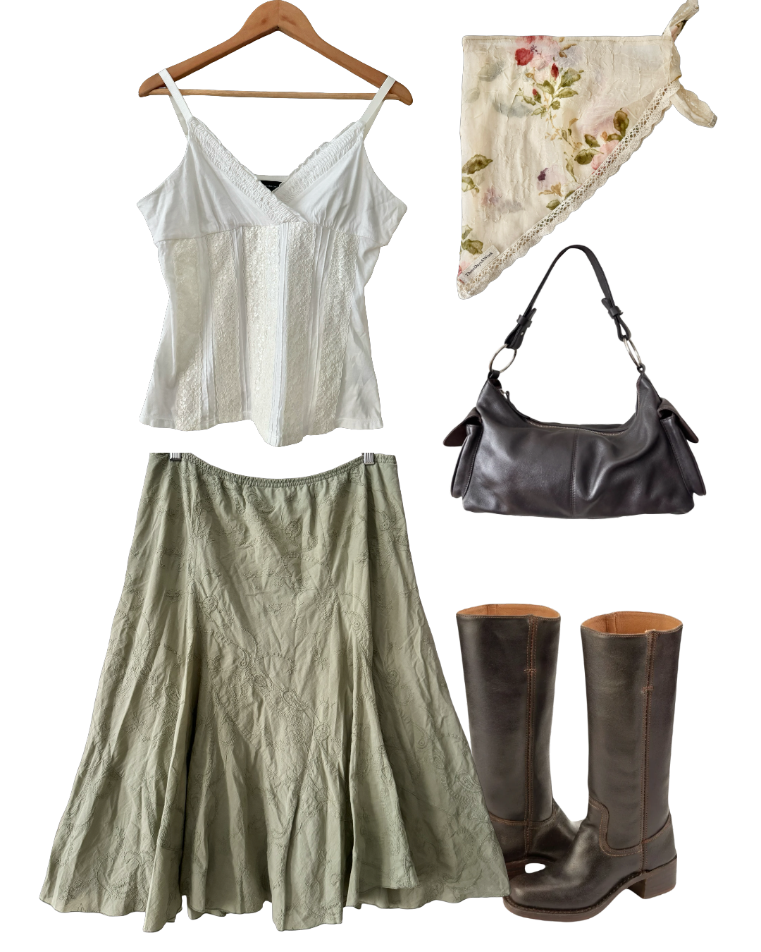 Vintage Y2K Cottage Muse Cotton Cami (L)