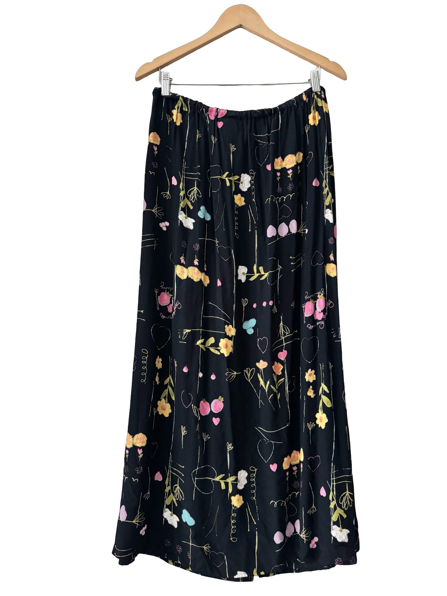 Vintage 90s Art School Button Midi Skirt (L)