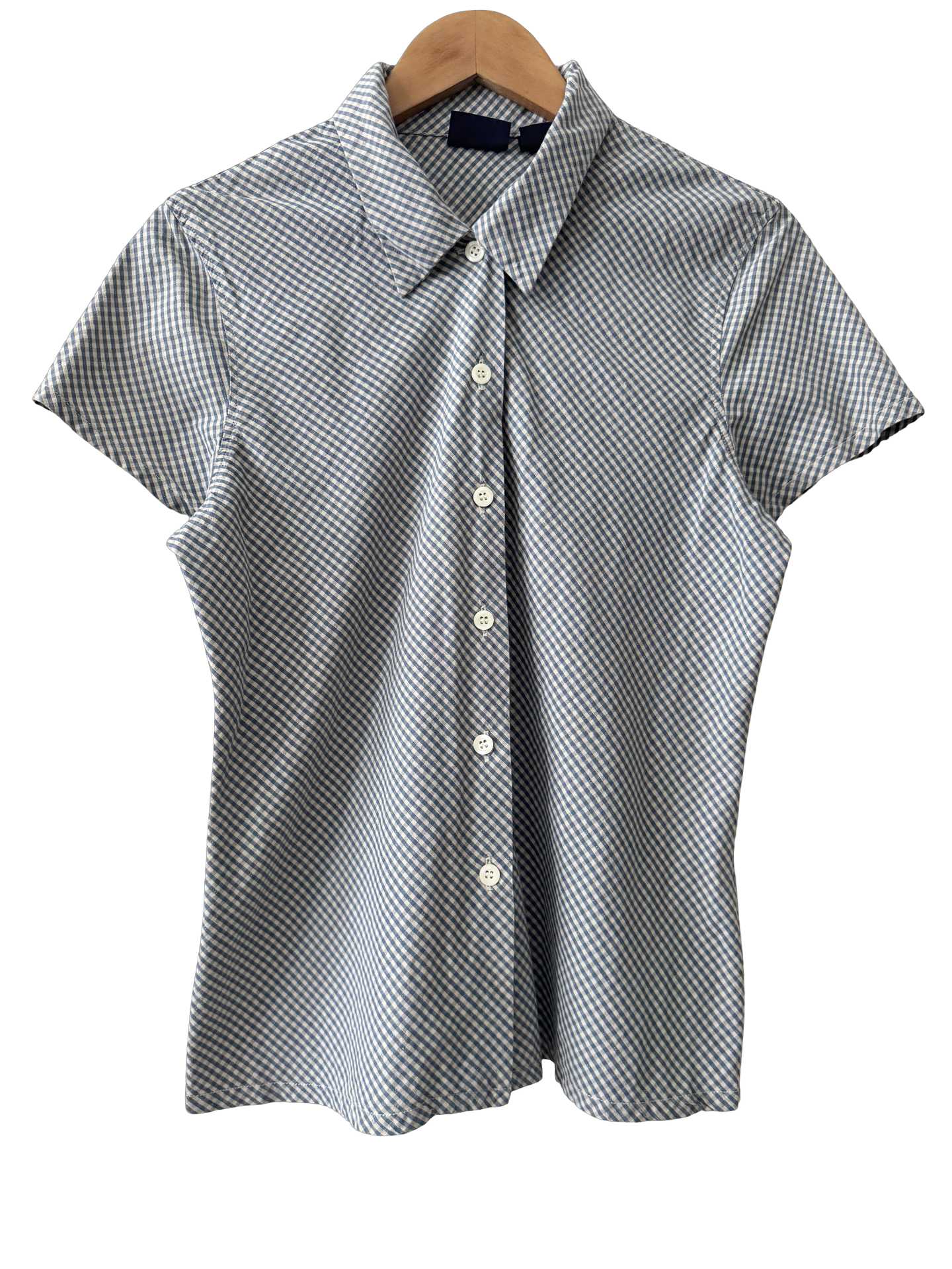 Vintage Y2K Gingham Short Sleeve Button Top