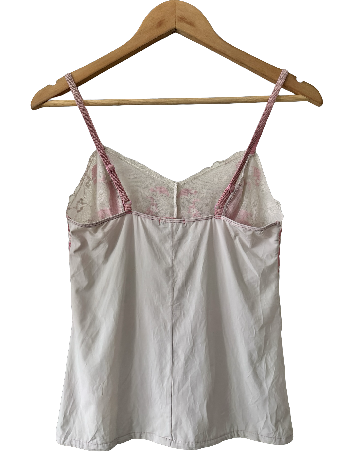Vintage Y2K Blush Petal Lace Cami (S)
