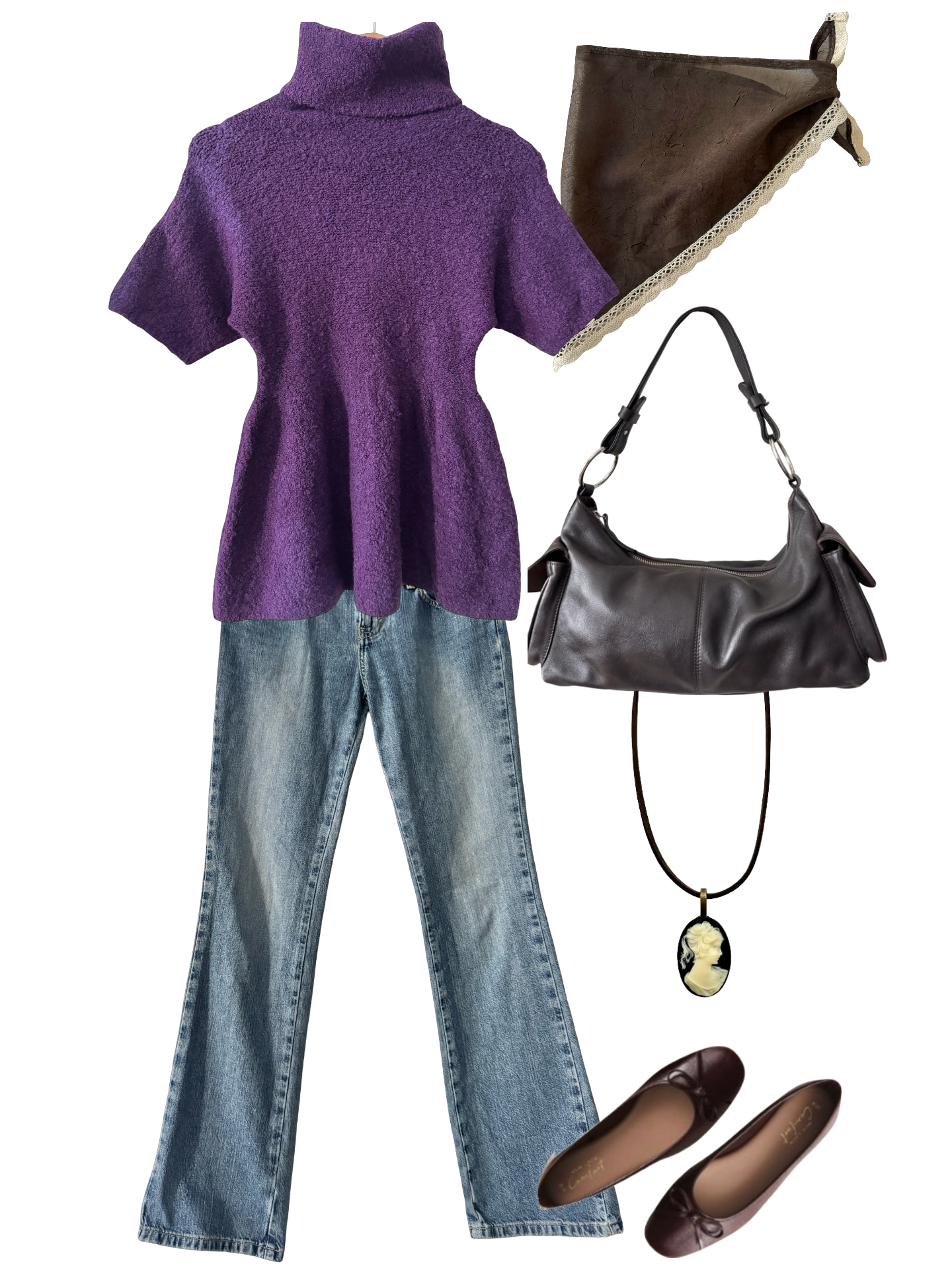Vintage 90s Violet Hour Turtleneck Knit Top (S/M)