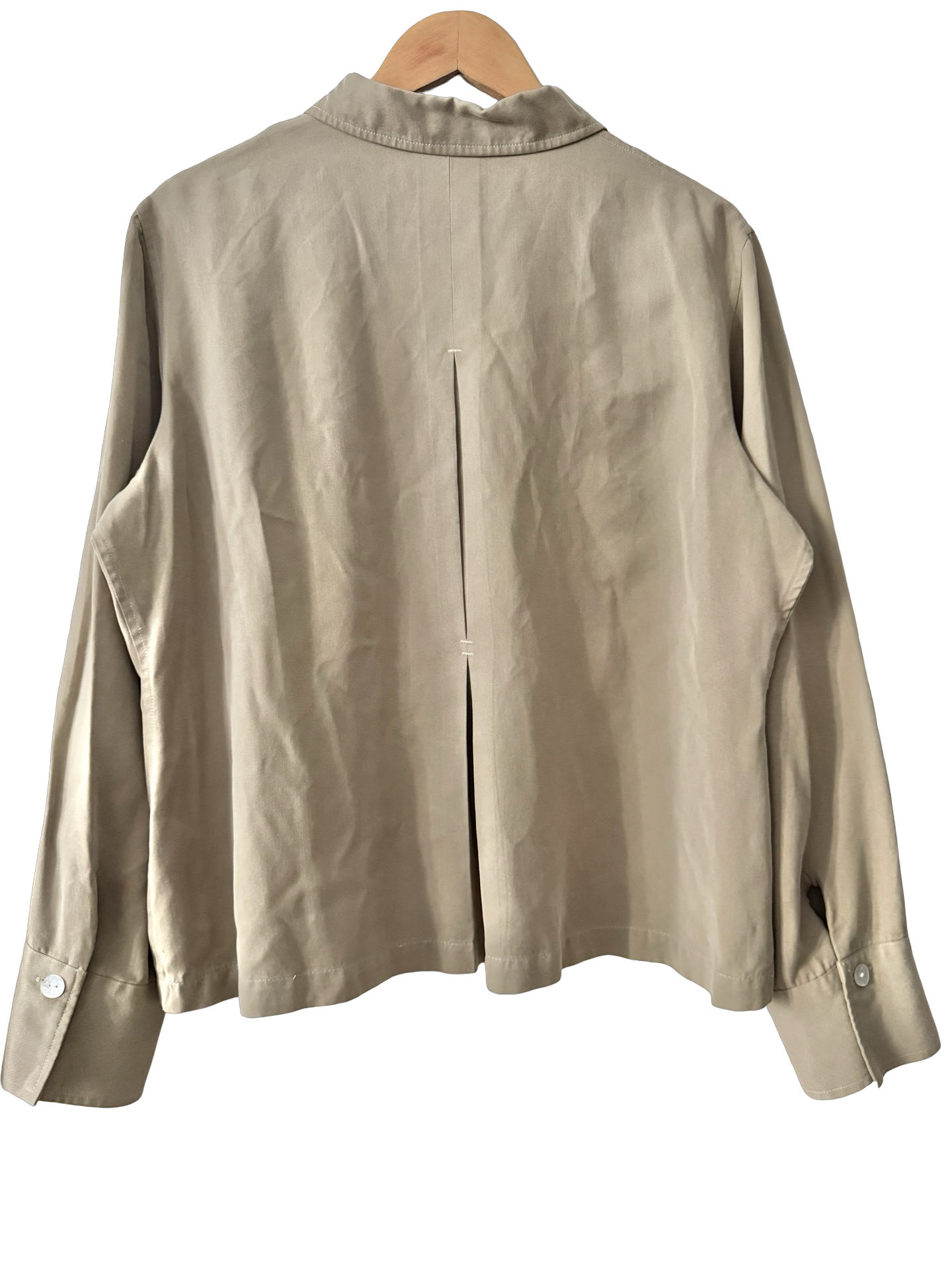 Vintage 90s Sandstone Minimalist Button Up Blouse (XL)