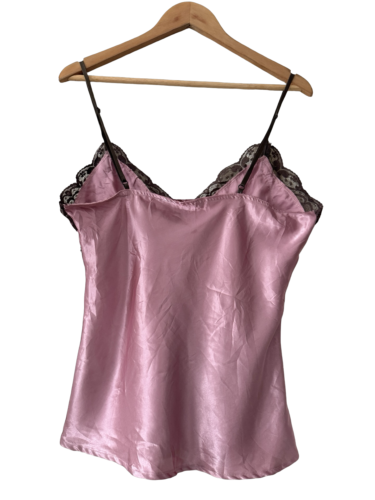 Vintage Y2K Ballet Pink Chocolate Lace Cami (M/L)