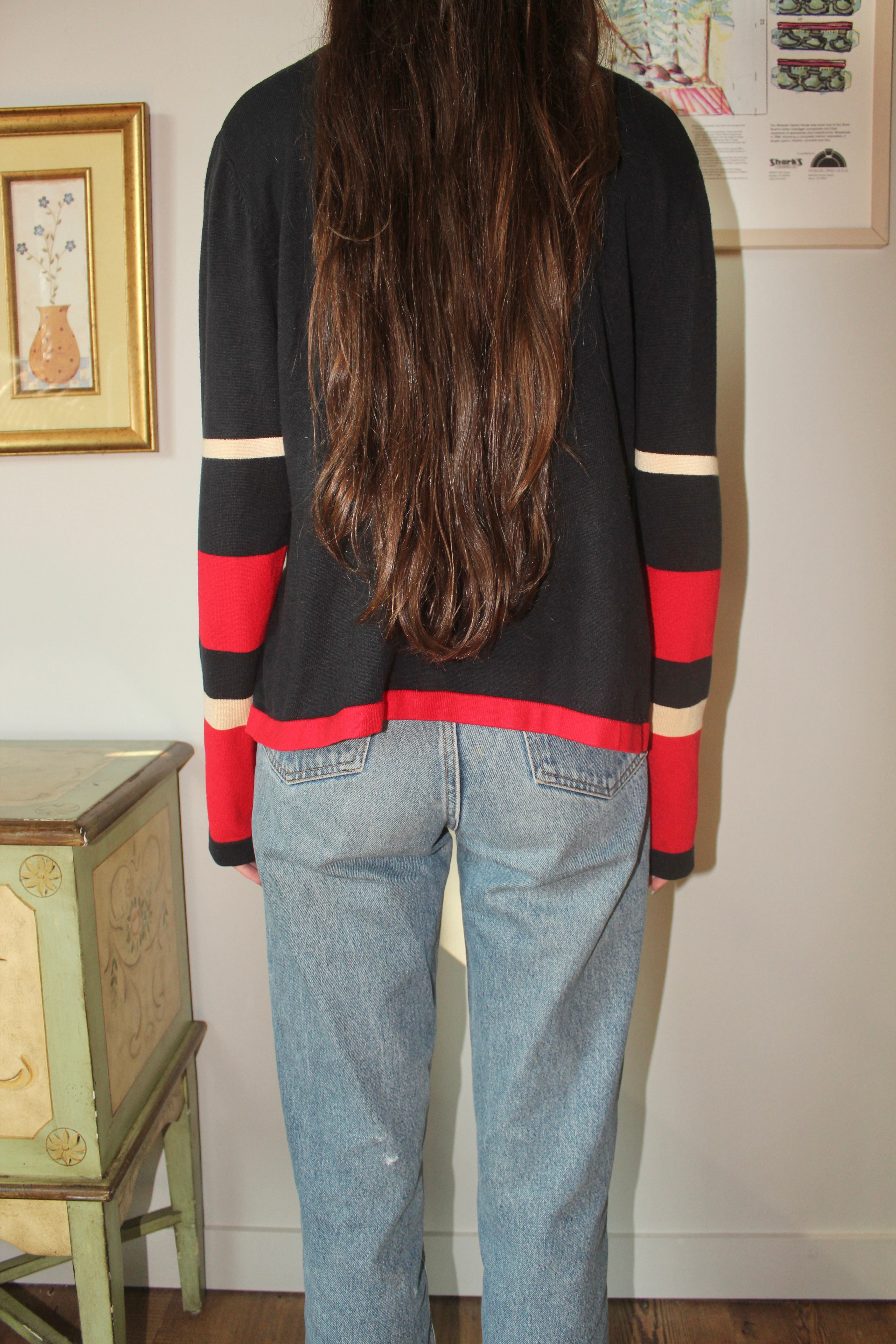 Vintage 90s Retro Colorblock Cardigan (S/M)