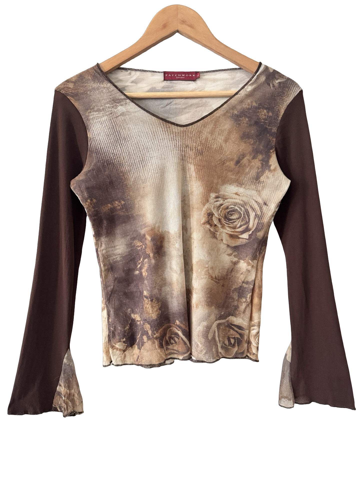Vintage Y2K Patchwork Toradas Long Sleeve Top (M)