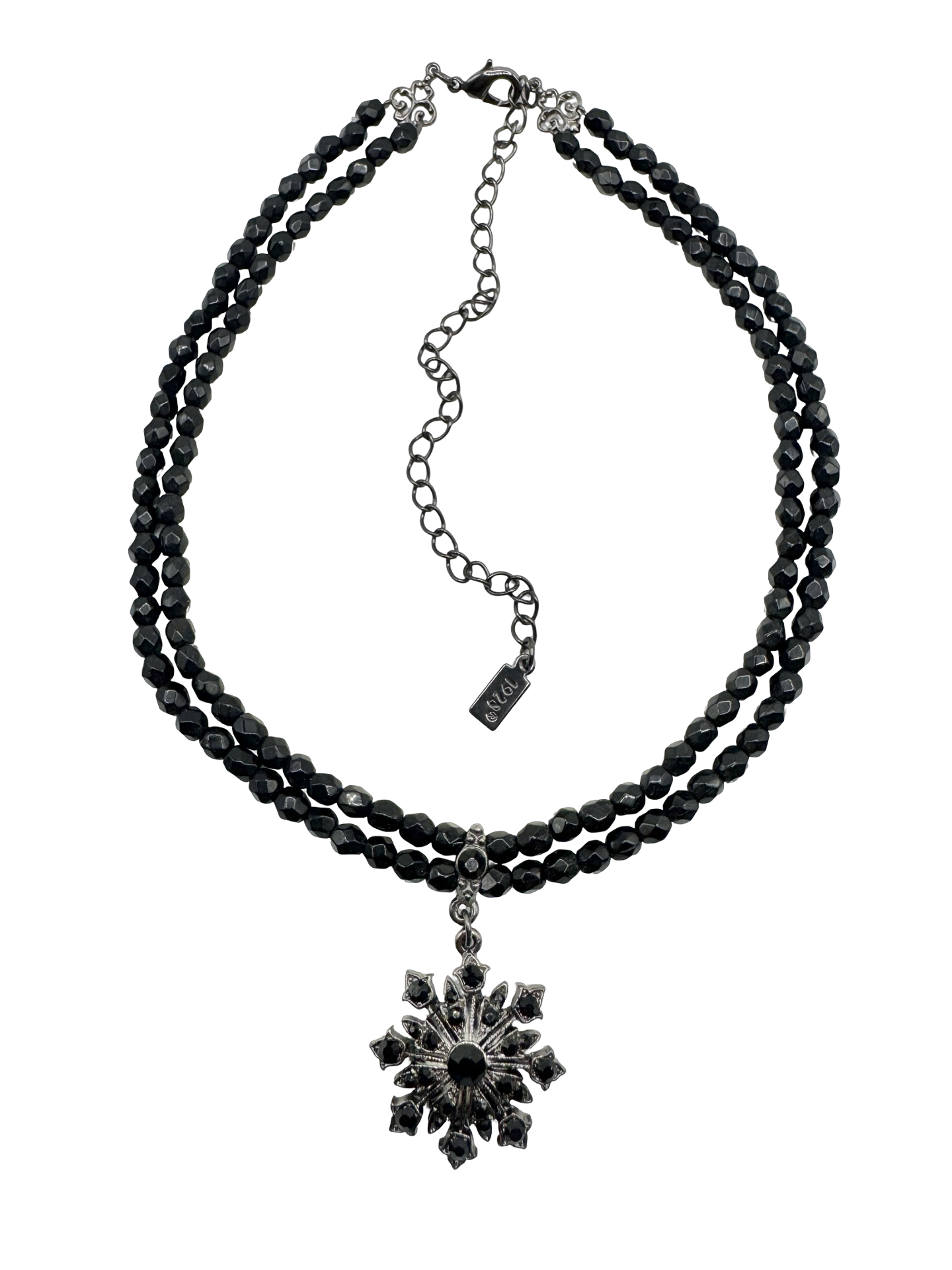 Vintage Noir Crystal Rosette Choker