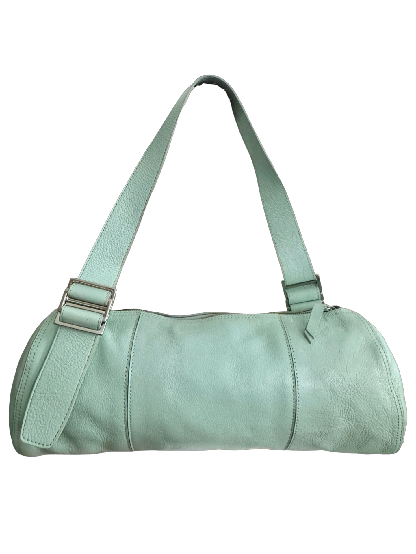 Vintage Y2K Seafoam Leather Barrel Bag