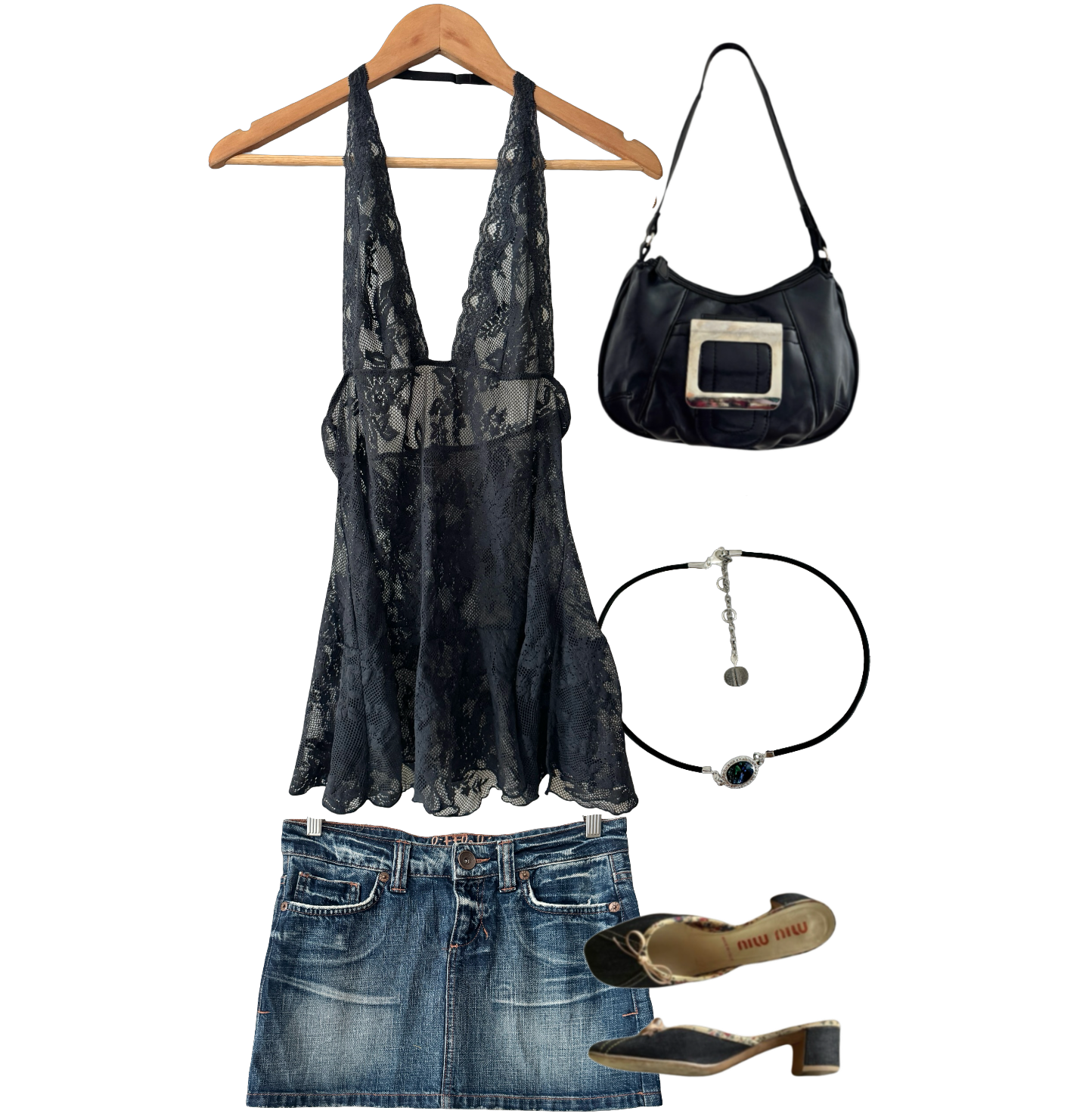 Vintage Y2K Classic Wash Denim Mini Skirt (S)