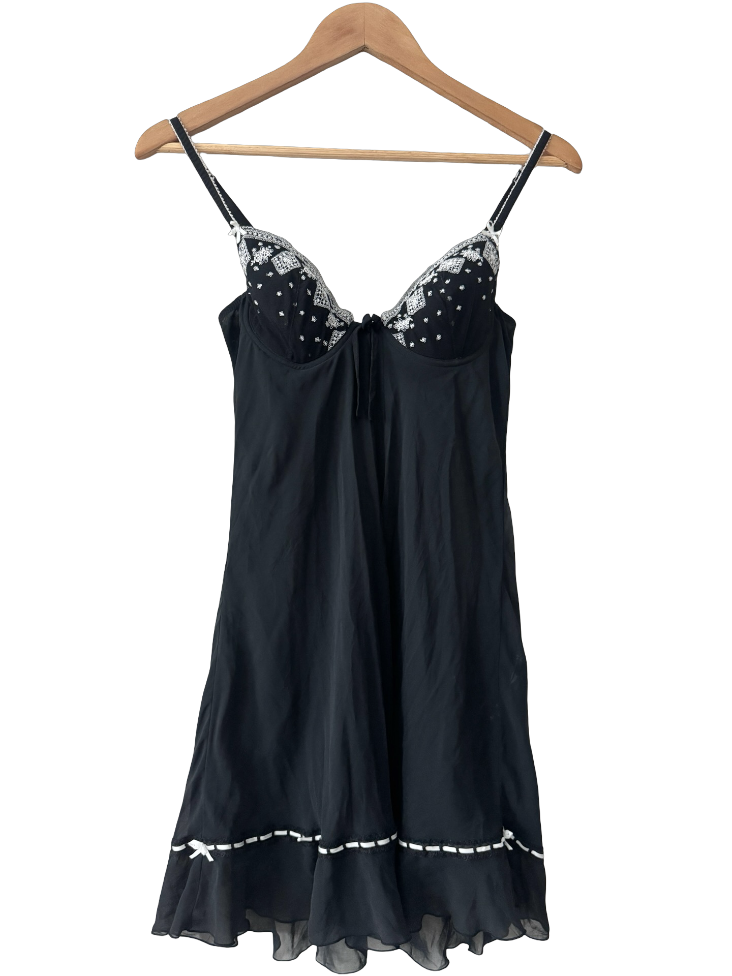 Vintage Y2K Midnight Kiss Etam Babydoll Slip Dress (XS/S)