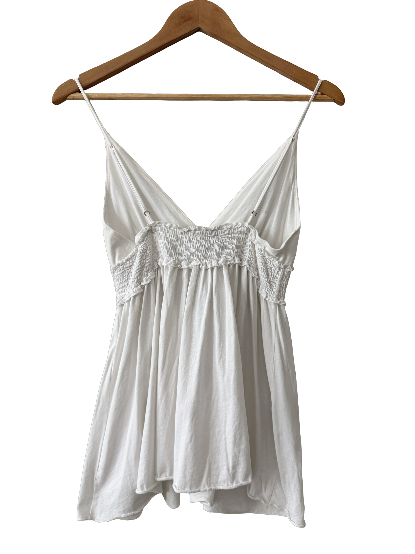 Vintage Y2K White Smocked Babydoll Tank (S)