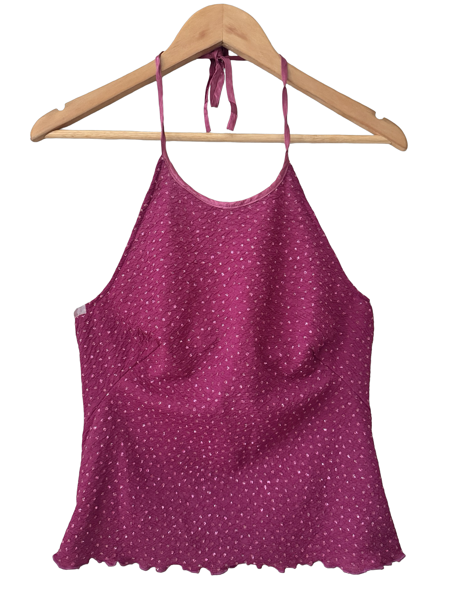 Vintage Y2K Raspberry Halter Top (M)
