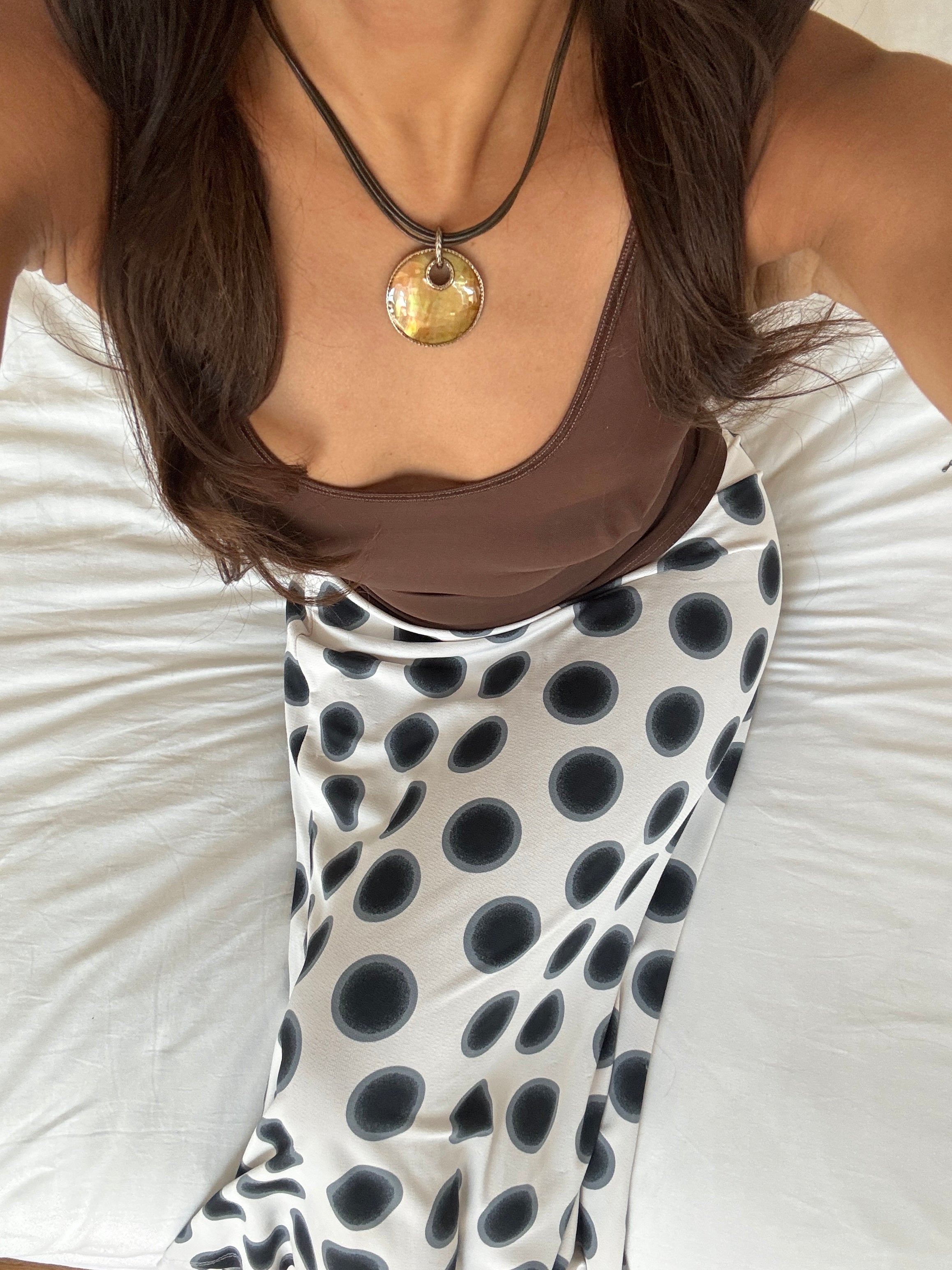 Vintage Golden Eclipse Pendant Necklace