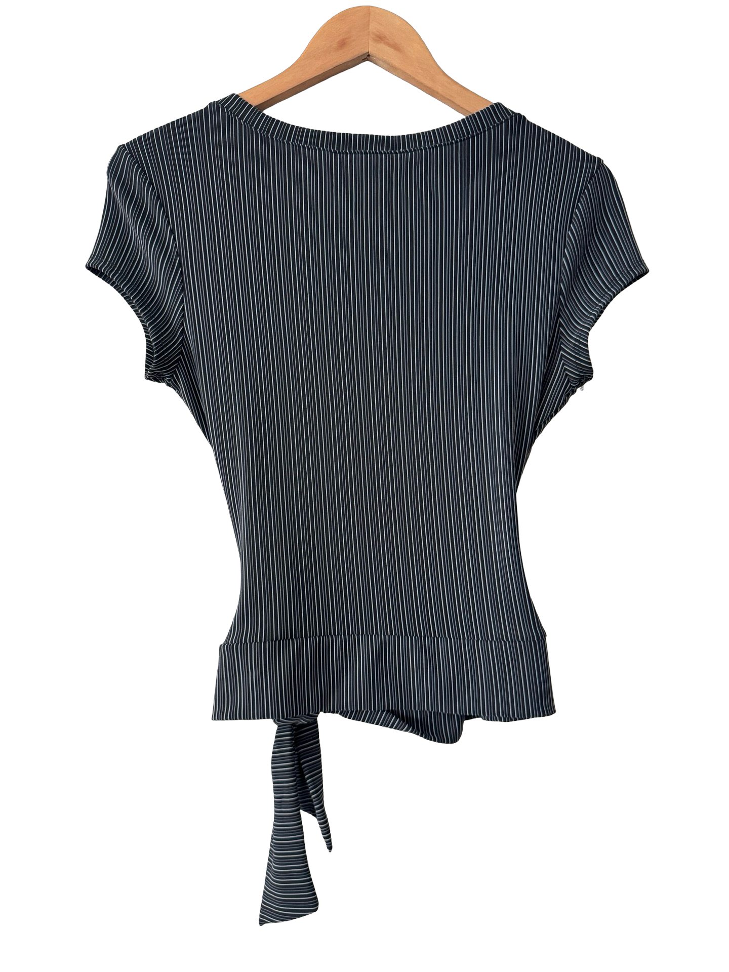Vintage 90s Pinstripe Wrap Tie Top (M)