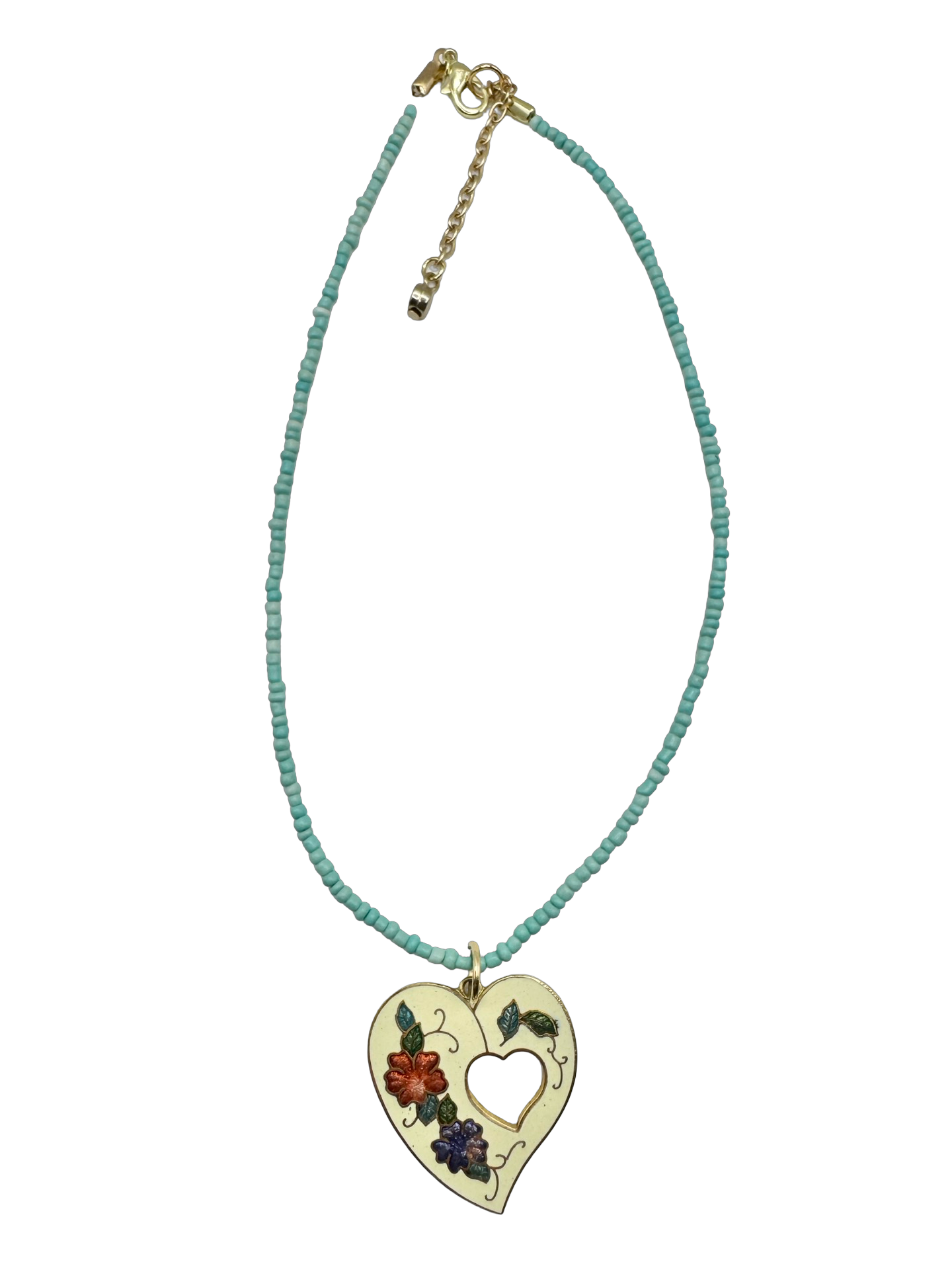 Handmade Floral Heart Beaded Choker