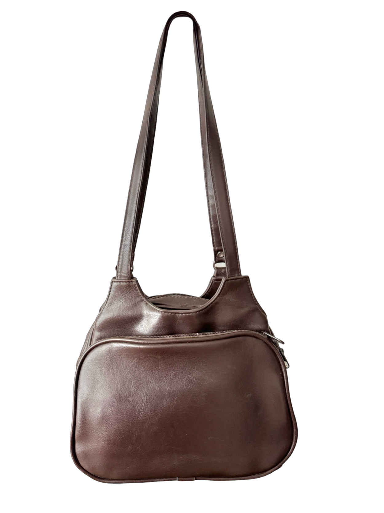 Vintage 90s Espresso Pocket Shoulder Bag