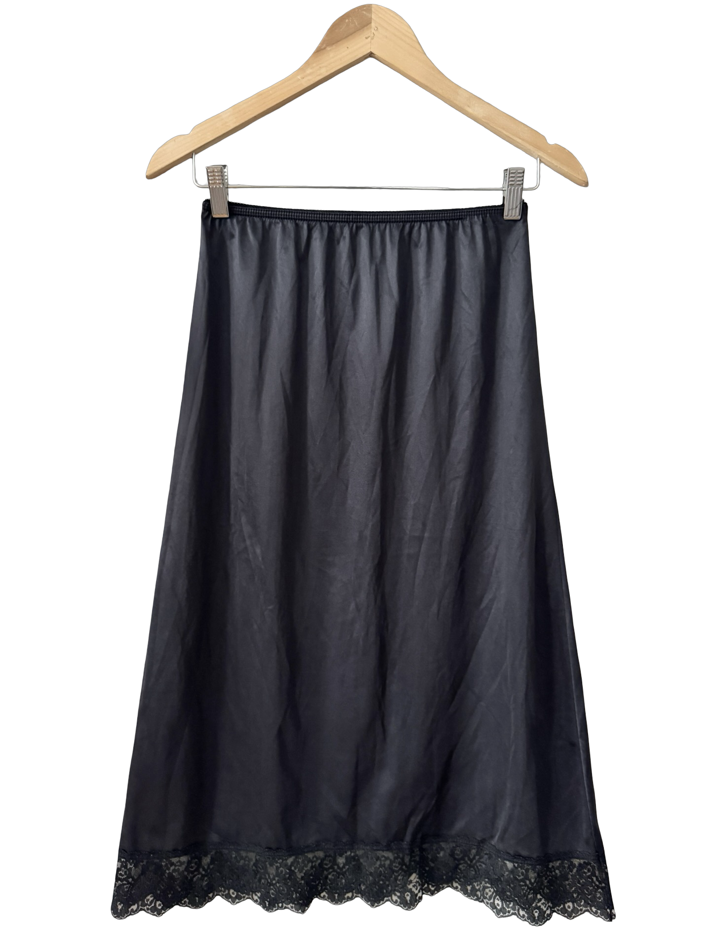 Vintage 90s Slinky Nylon Slip Skirt (S/M)