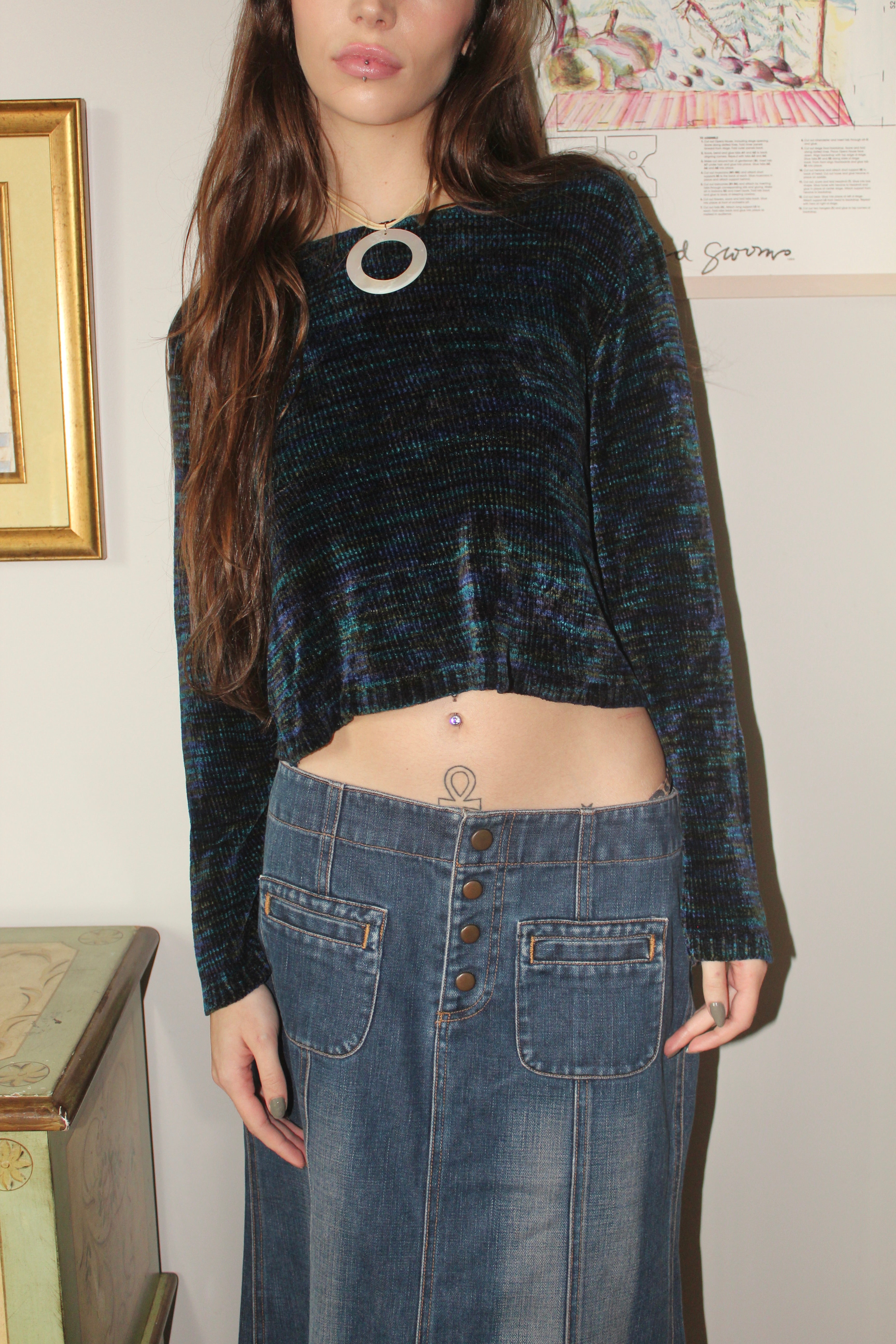 Vintage 90s Cozy Melange Chenille Knit (S)